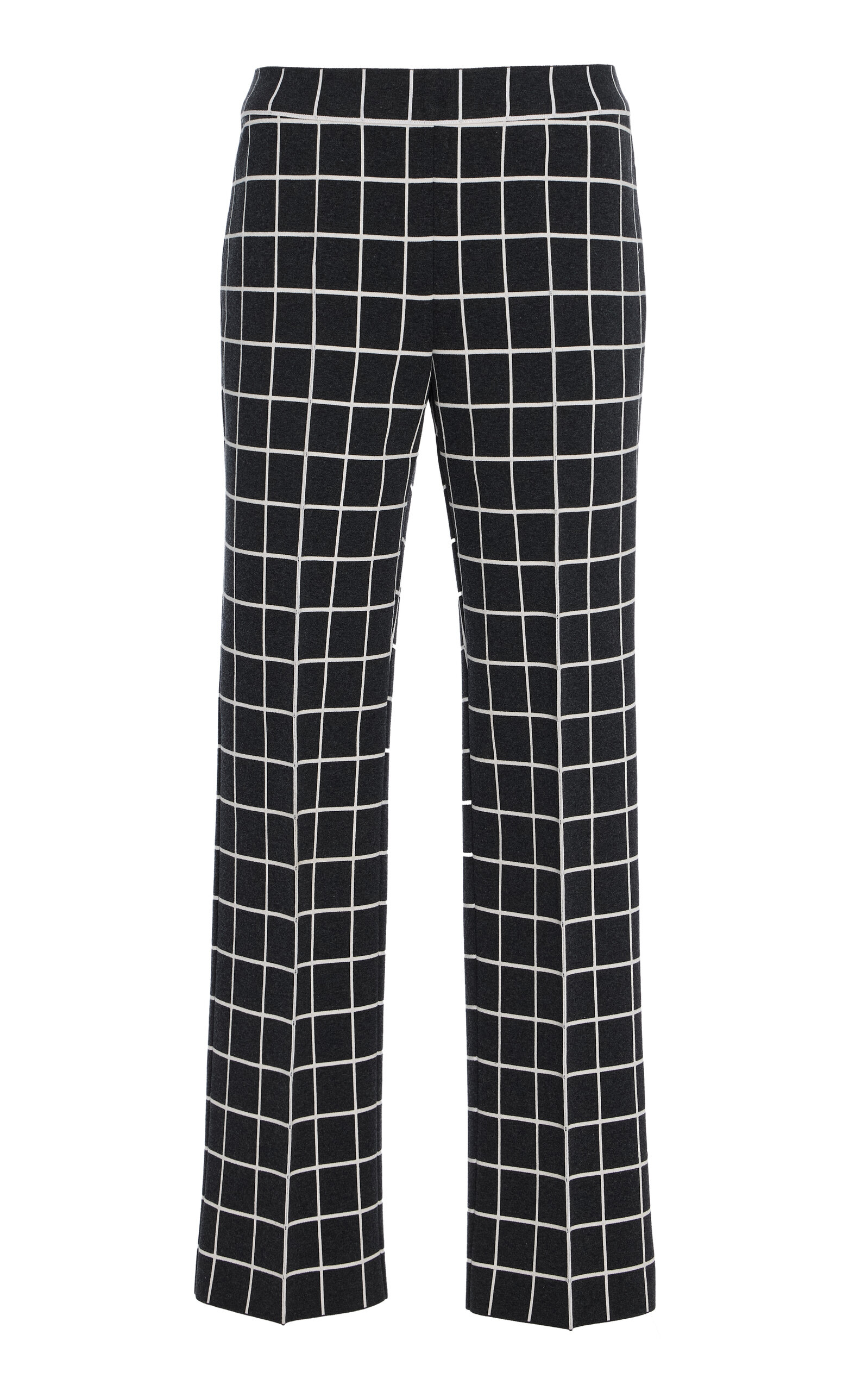 High Sport Louis Windowpane Cotton-Blend Knit Cropped Pants