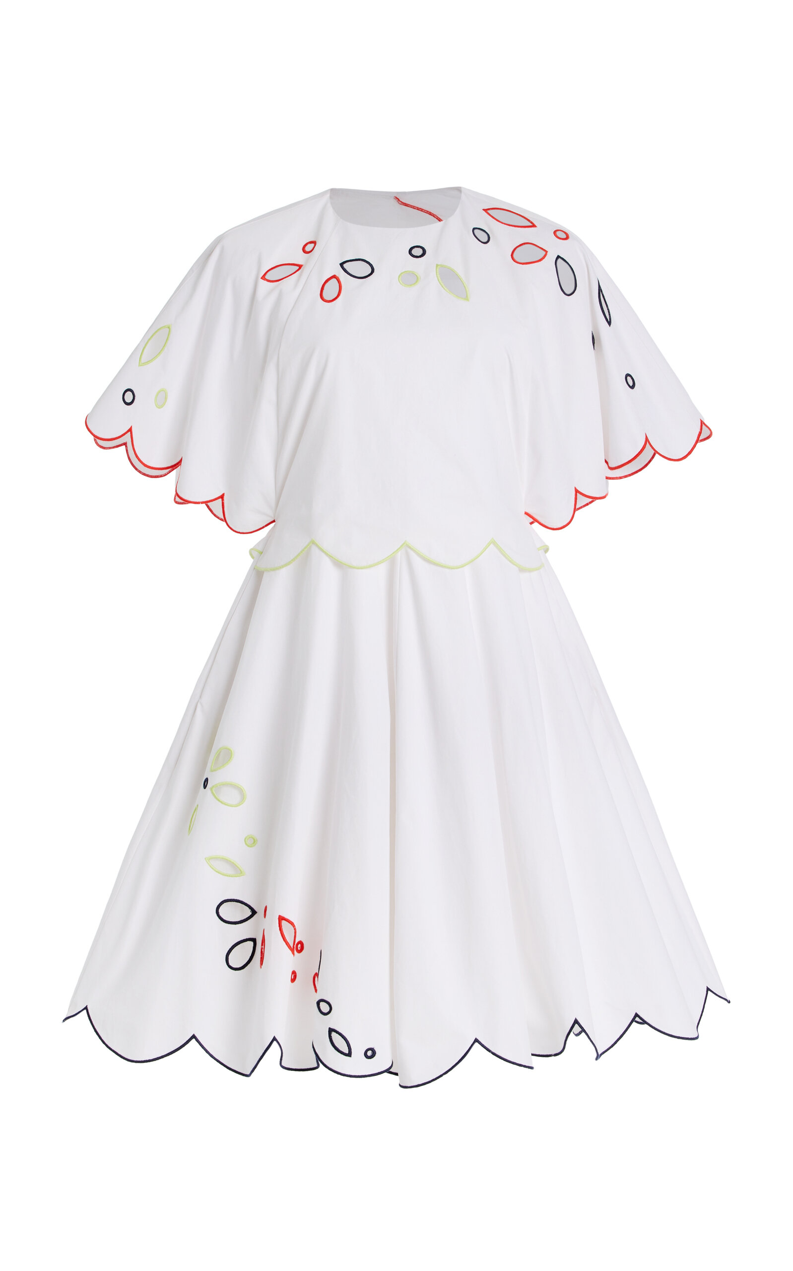 Rosie Assoulin Buttercup Embroidered Cotton Mini Dress - White