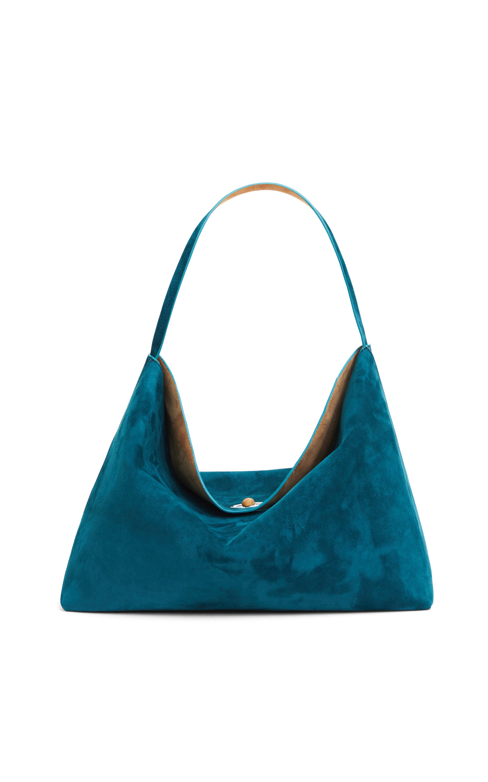 Christopher Esber Turnlock Suede Grande Shoulder Bag