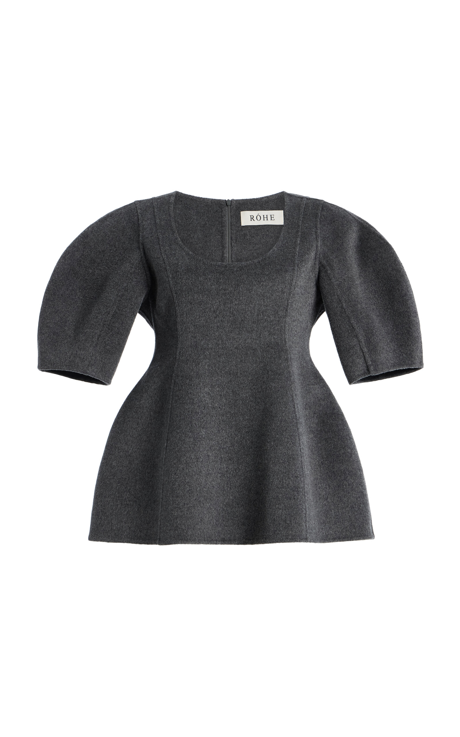 Rohe Sculptural Doubled-faced Wool-cashmere Top In Gray