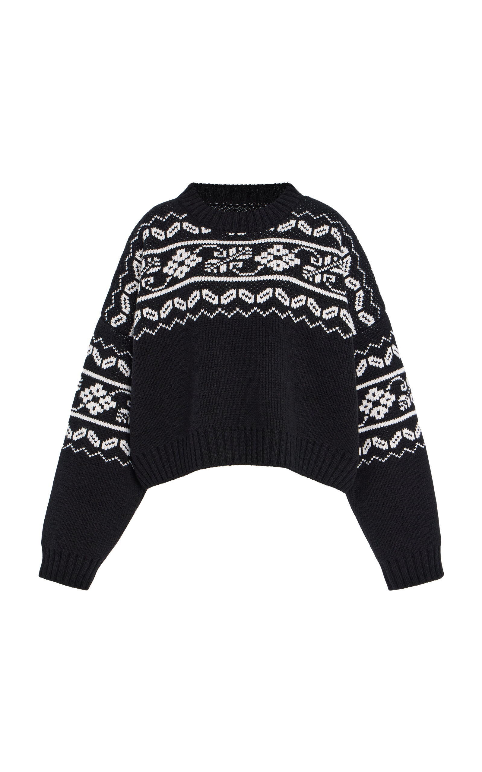 Rohe Oversized Fair-isle Knit Wool Sweater In Black
