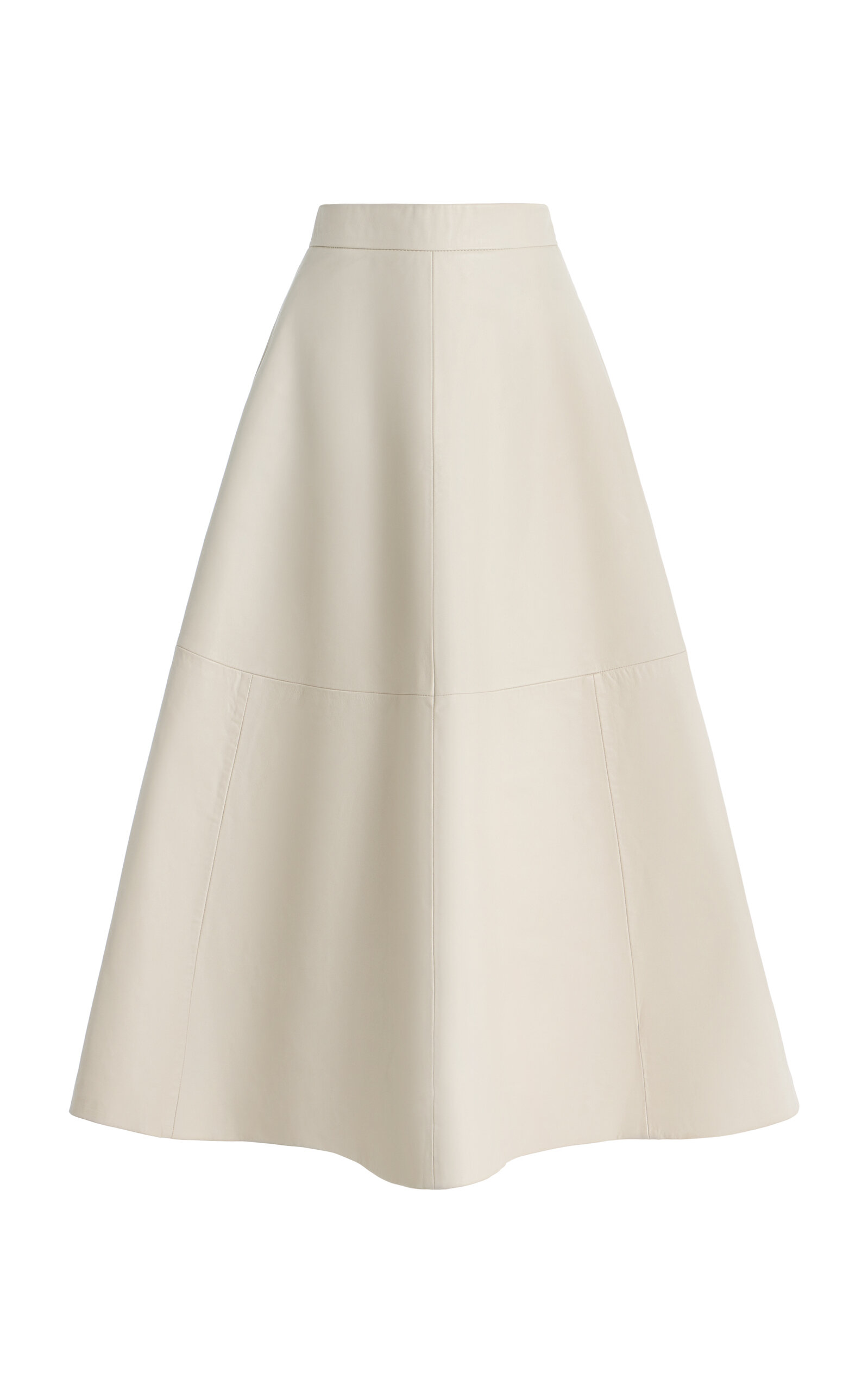 Rohe A-line Leather Midi Skirt In White