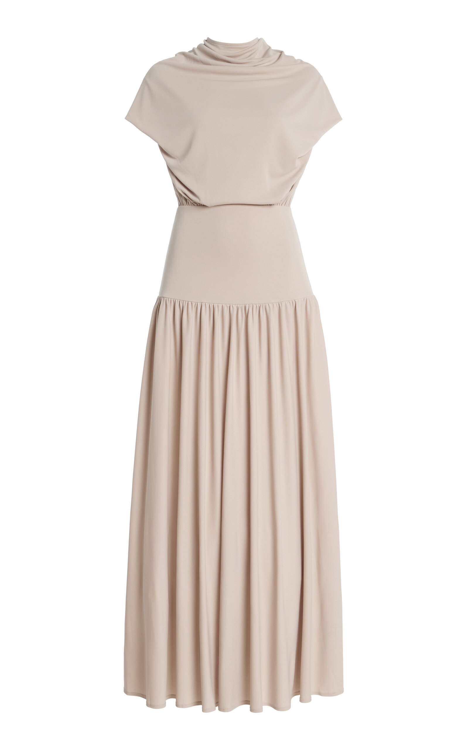 Exclusive Victoria Draped Jersey Midi Dress