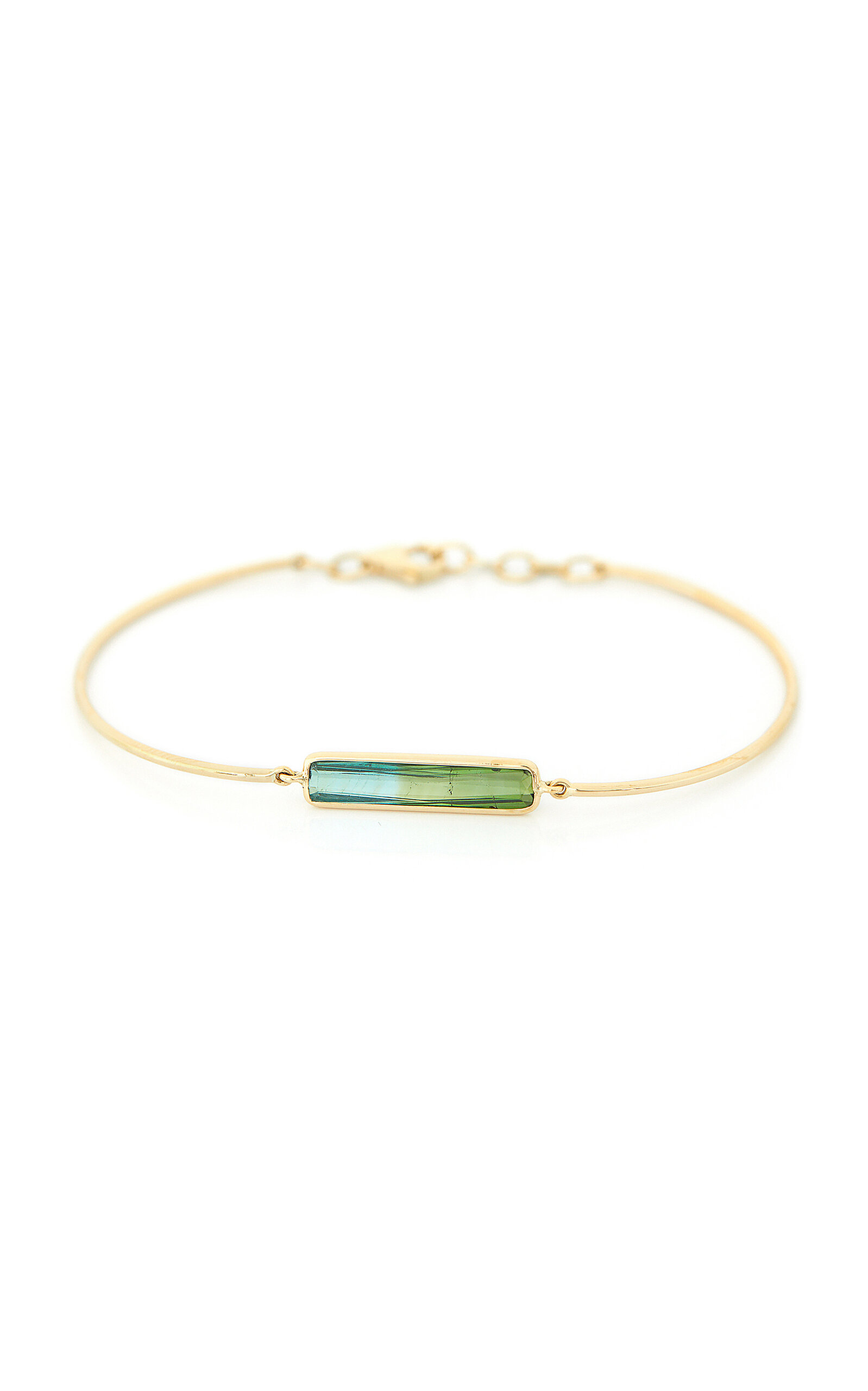 18K Yellow Gold Tourmaline Bangle