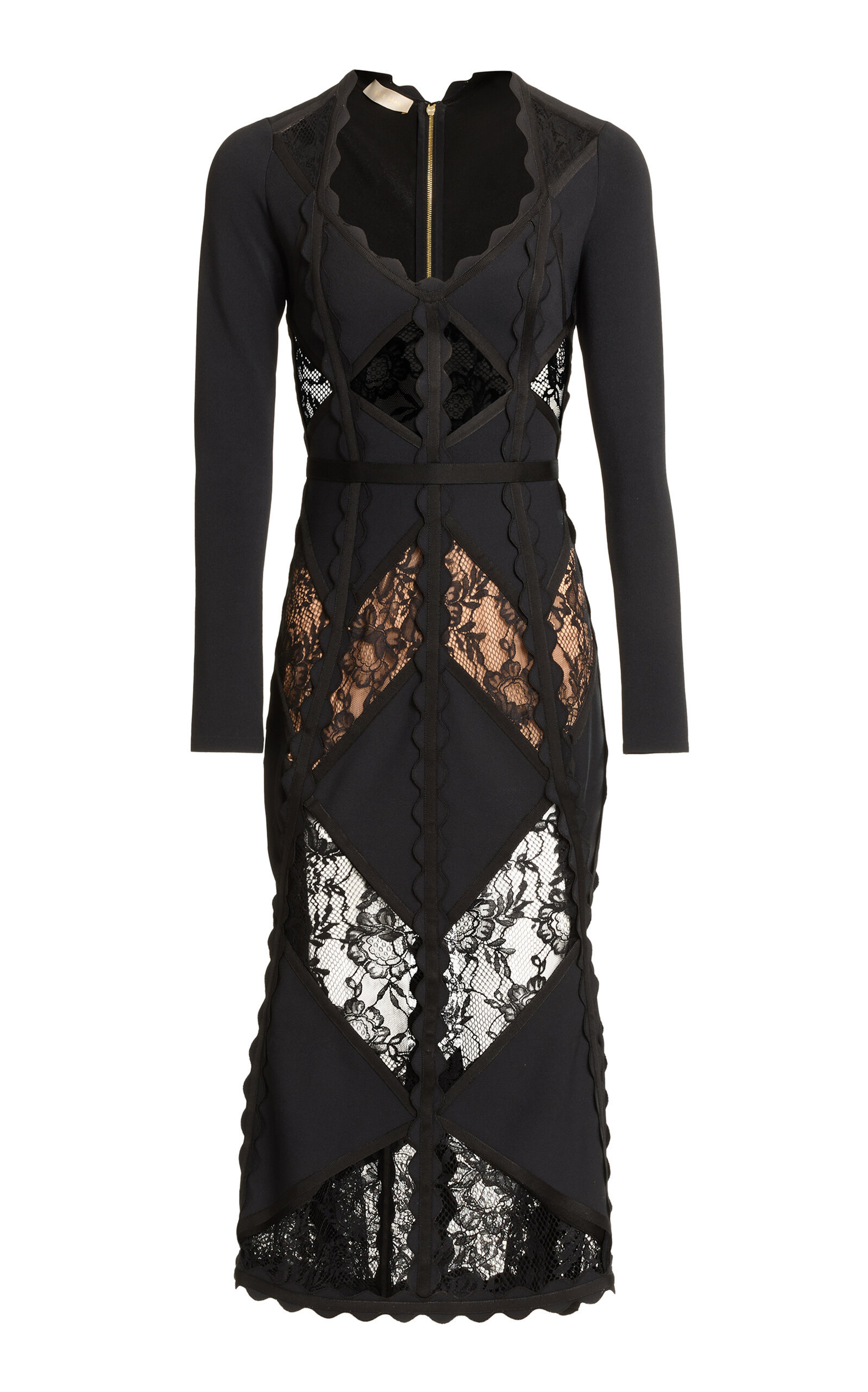 Elie Saab Lace-Paneled Midi Dress