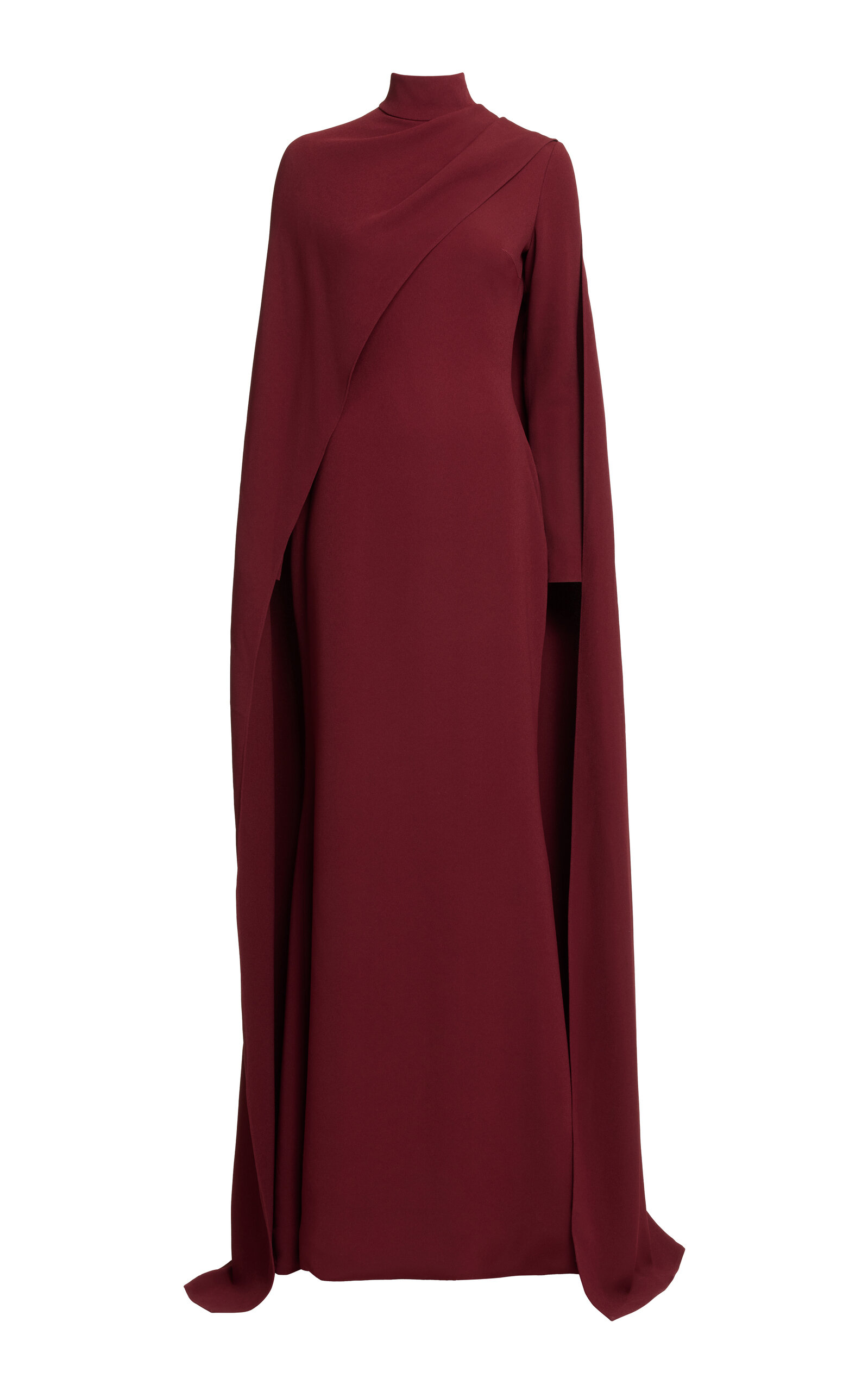 Elie Saab Cape-Sleeve Cady Gown
