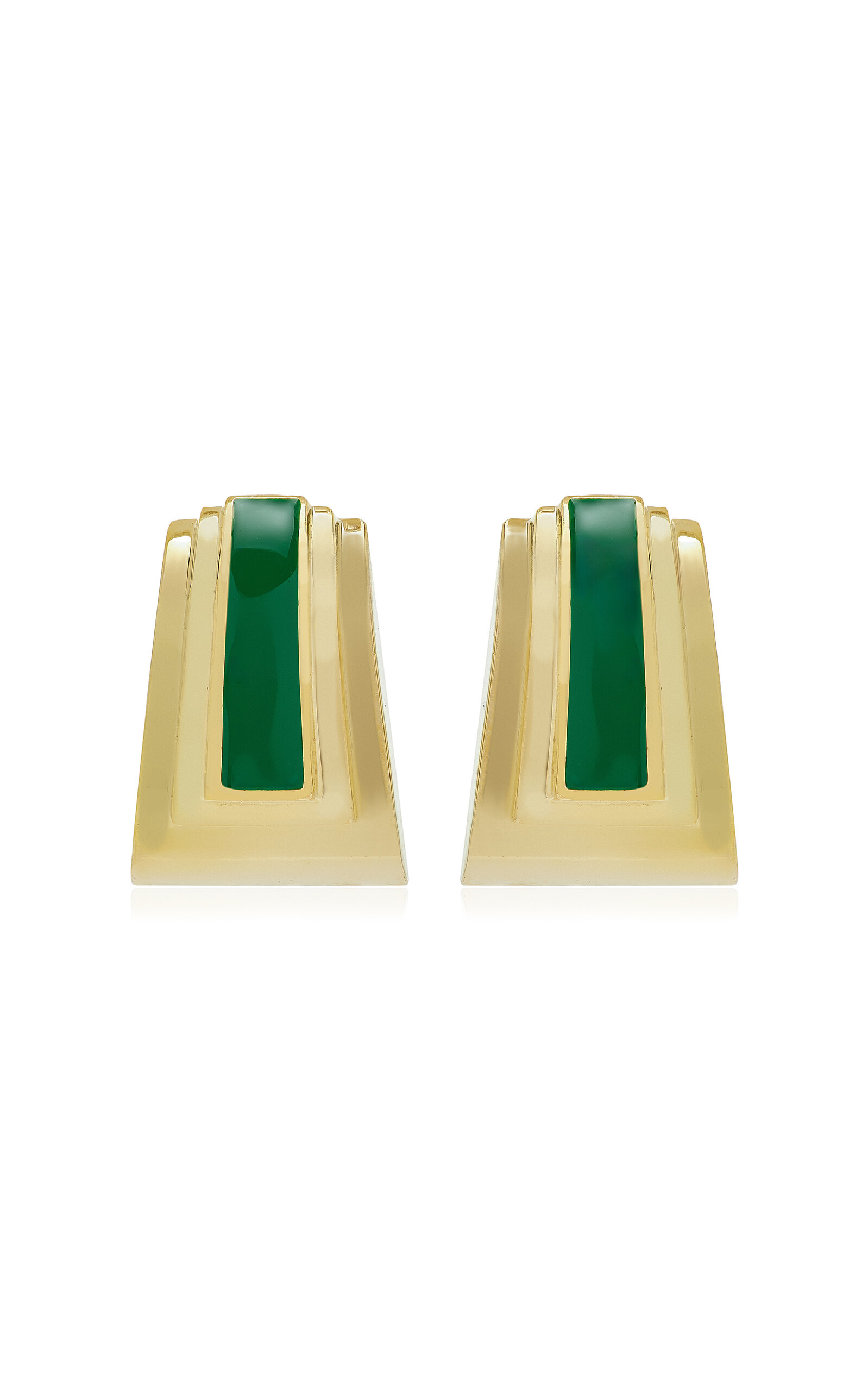 MÉGA Exclusive Sunset Strip Enameled 14K Gold Vermeil Earrings