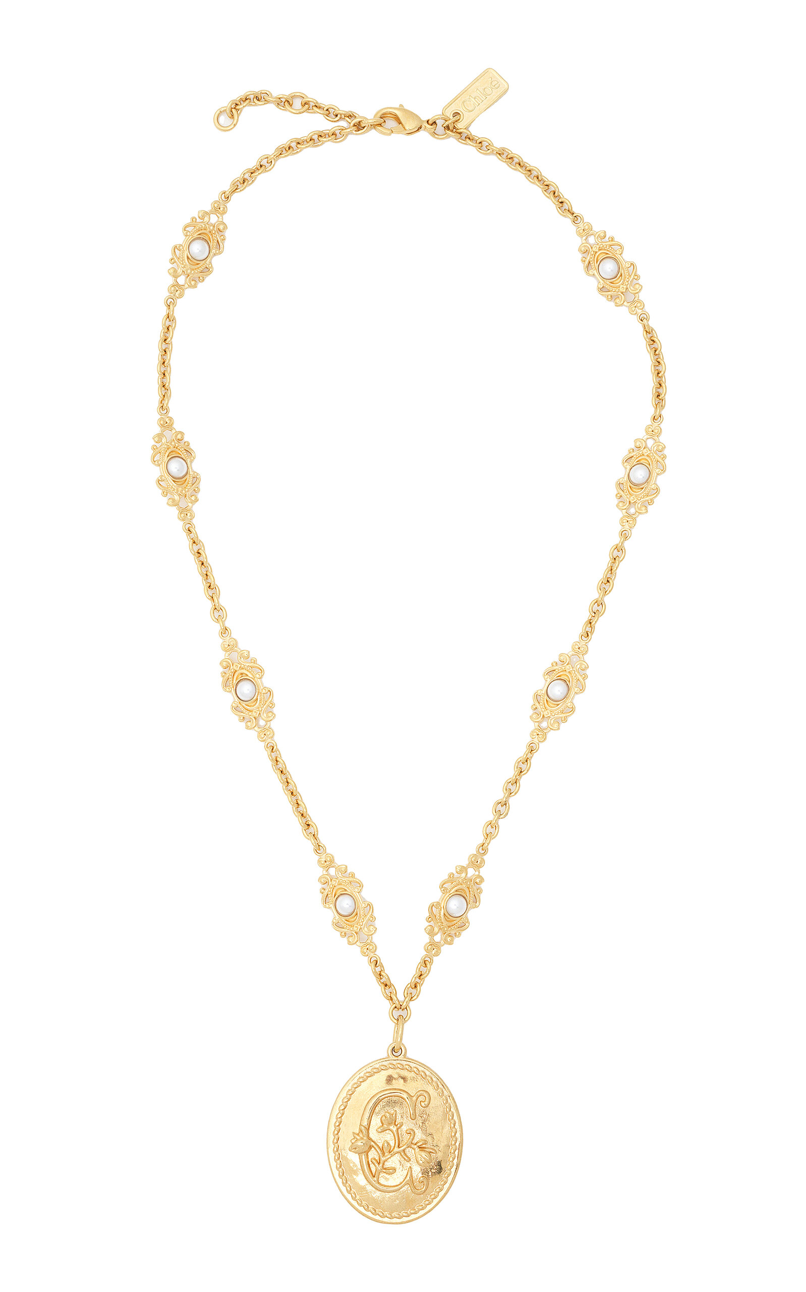 Chloé Elixir Coin Pendant Necklace In Gold