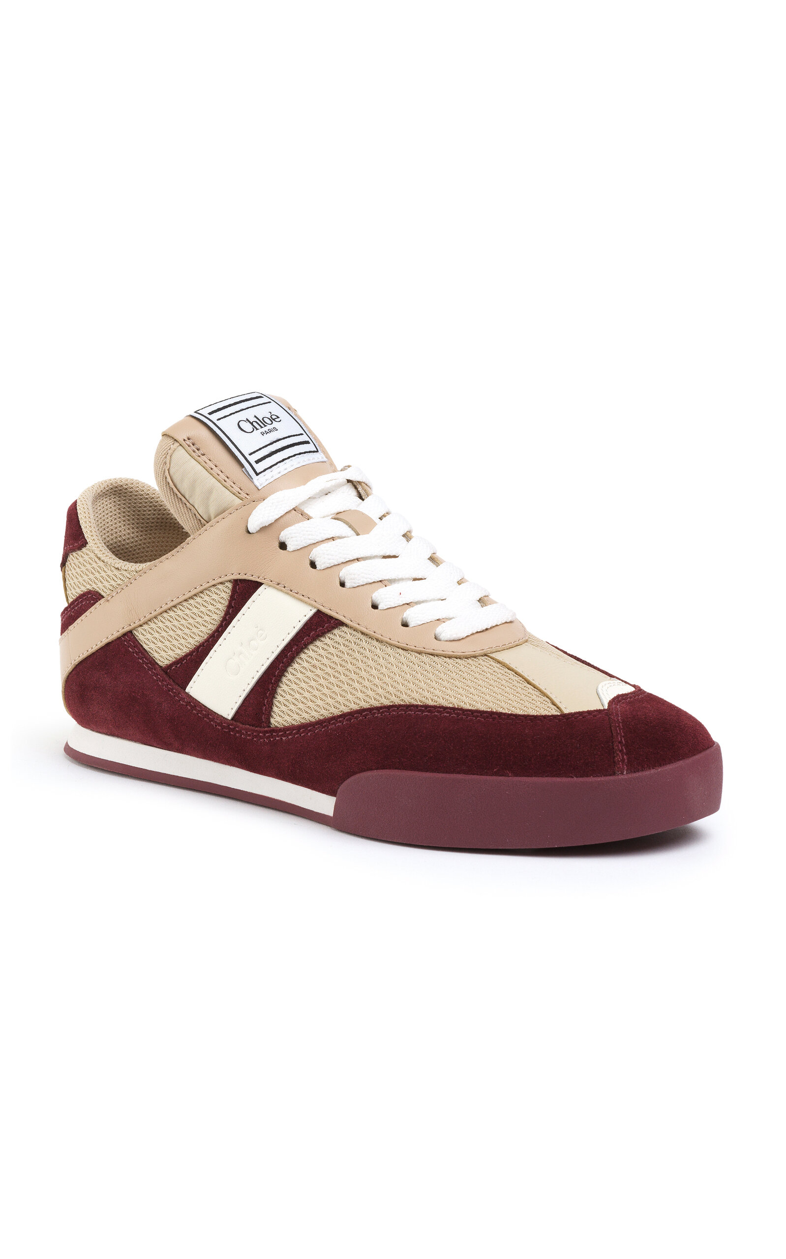 Chloé Kick Mixed Leather Retro Low-top Sneakers In Multi