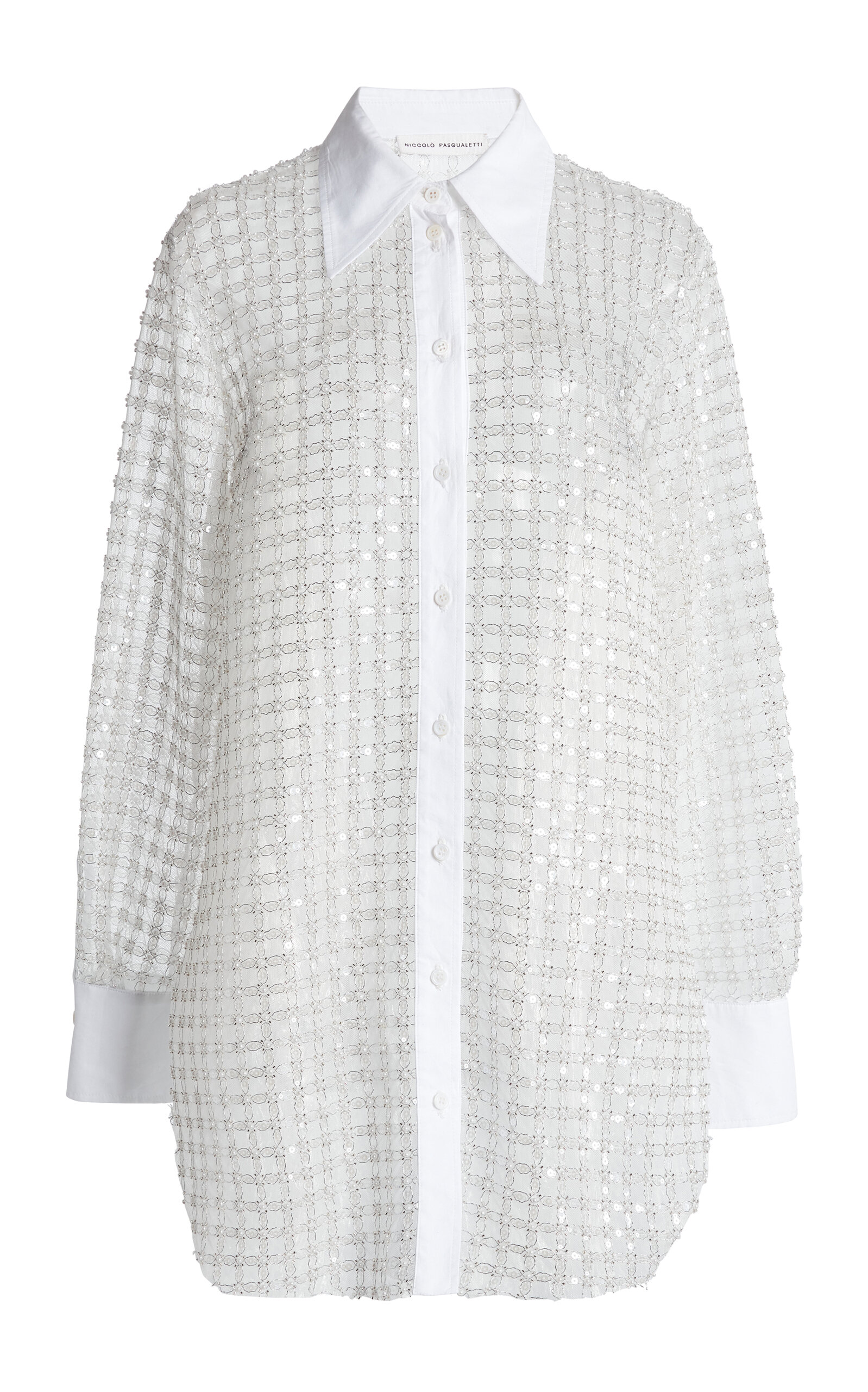 Niccolò Pasqualetti Marianne Sequined Latice Tulle Shirt