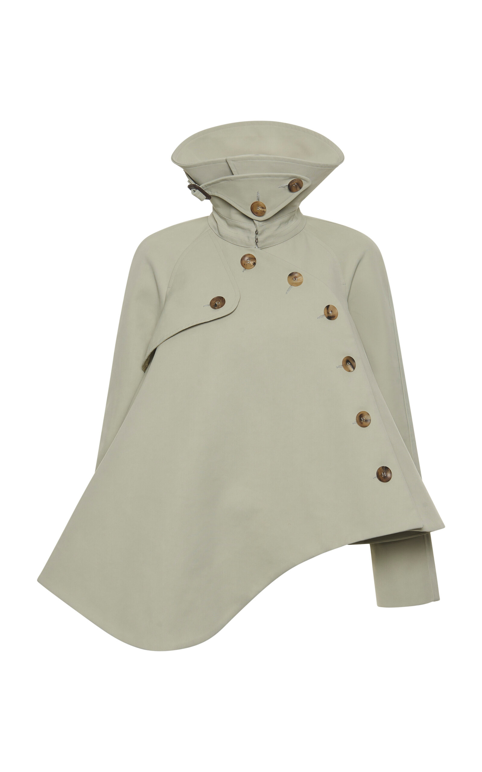 A.w.a.k.e. Short Flared Gaberdine Trench Jacket In Neutral