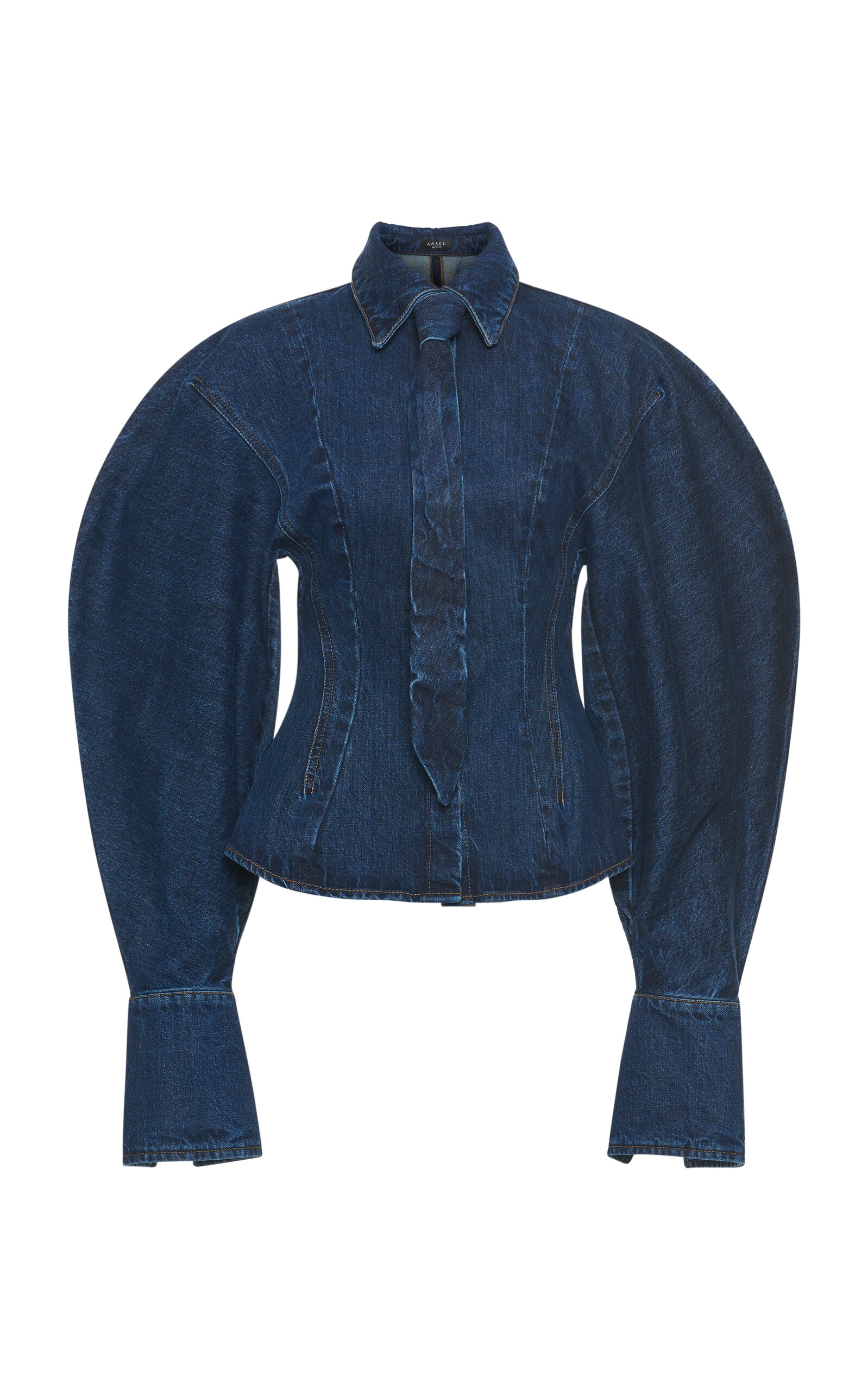 A.W.A.K.E. MODE Puff-Sleeve Denim Shirt