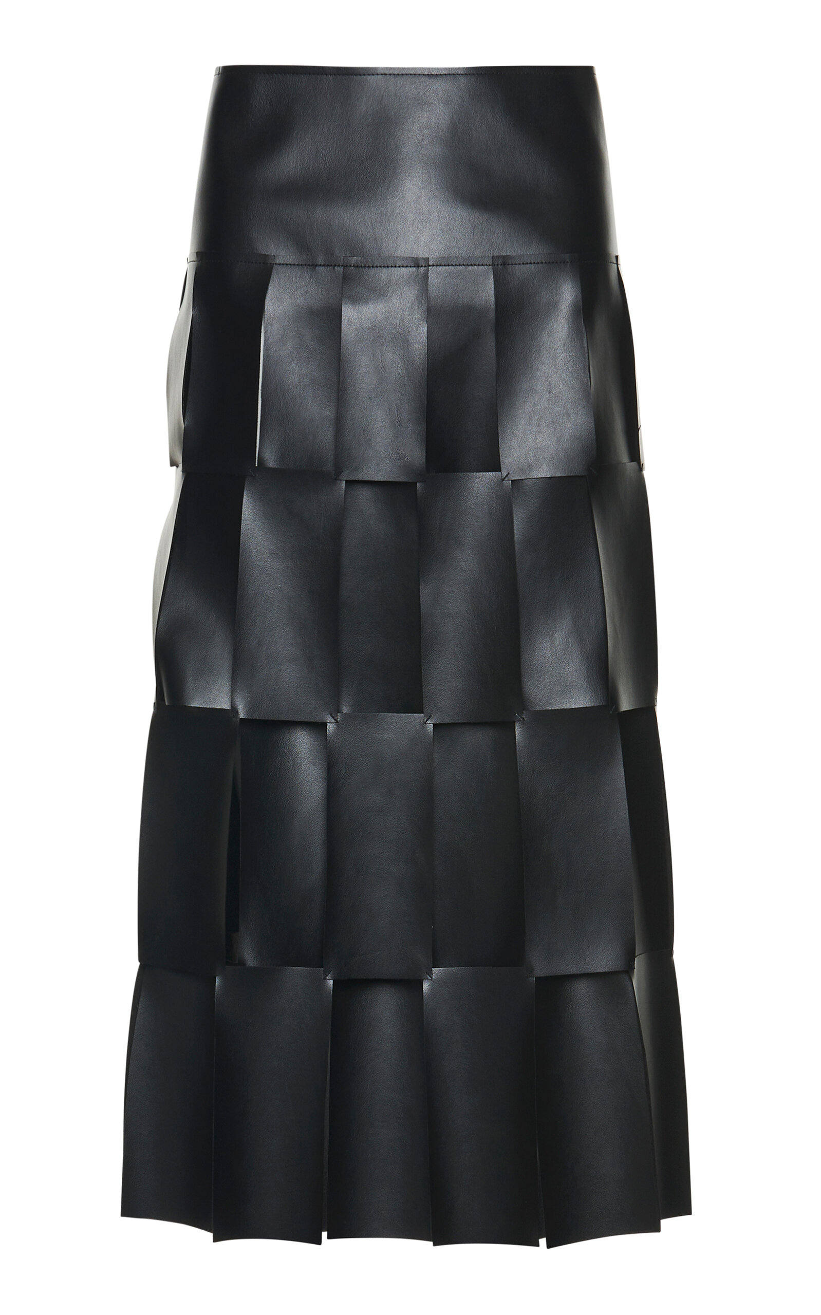 A.w.a.k.e. A.w.a.k.e Mode Black Laser-cut Layered Midi Skirt In Black