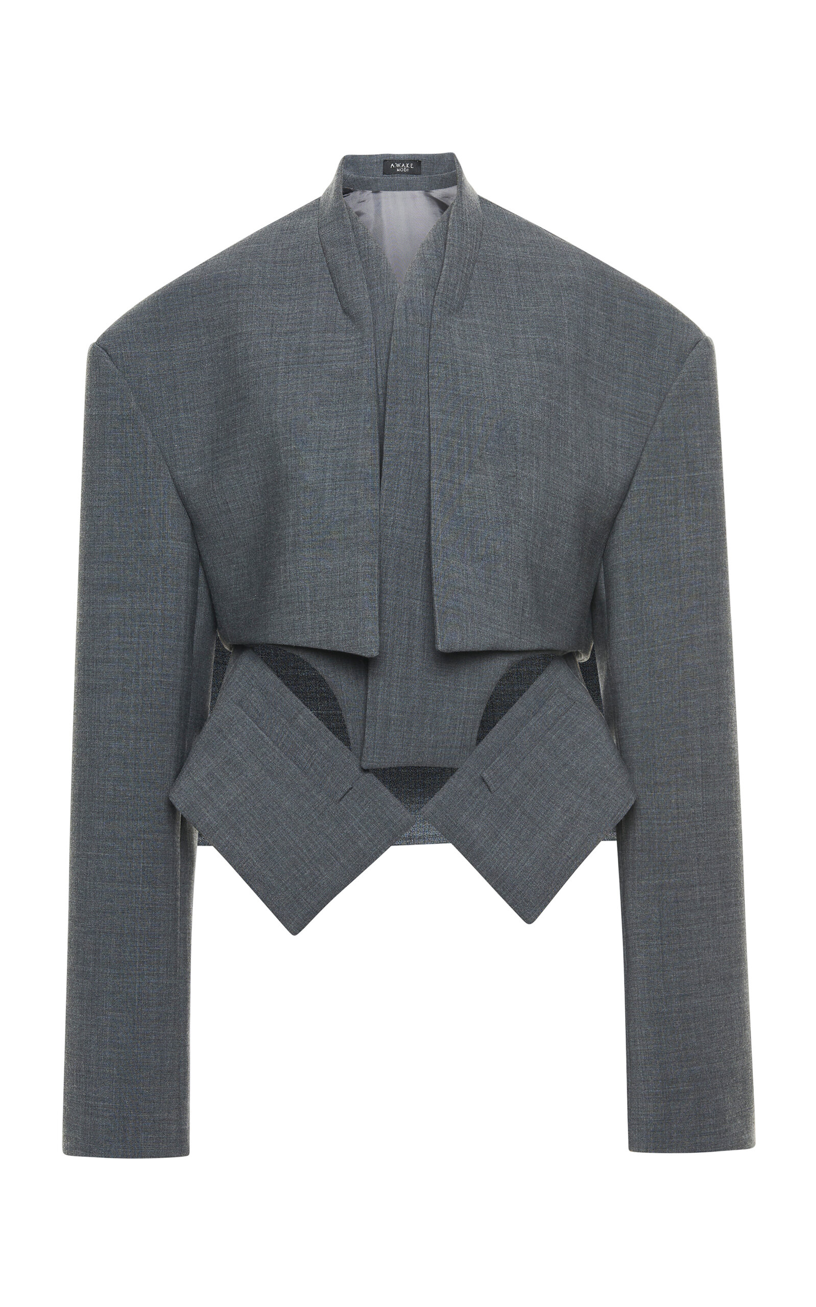 A.W.A.K.E. MODE Oversized Wool Suiting Cropped Jacket