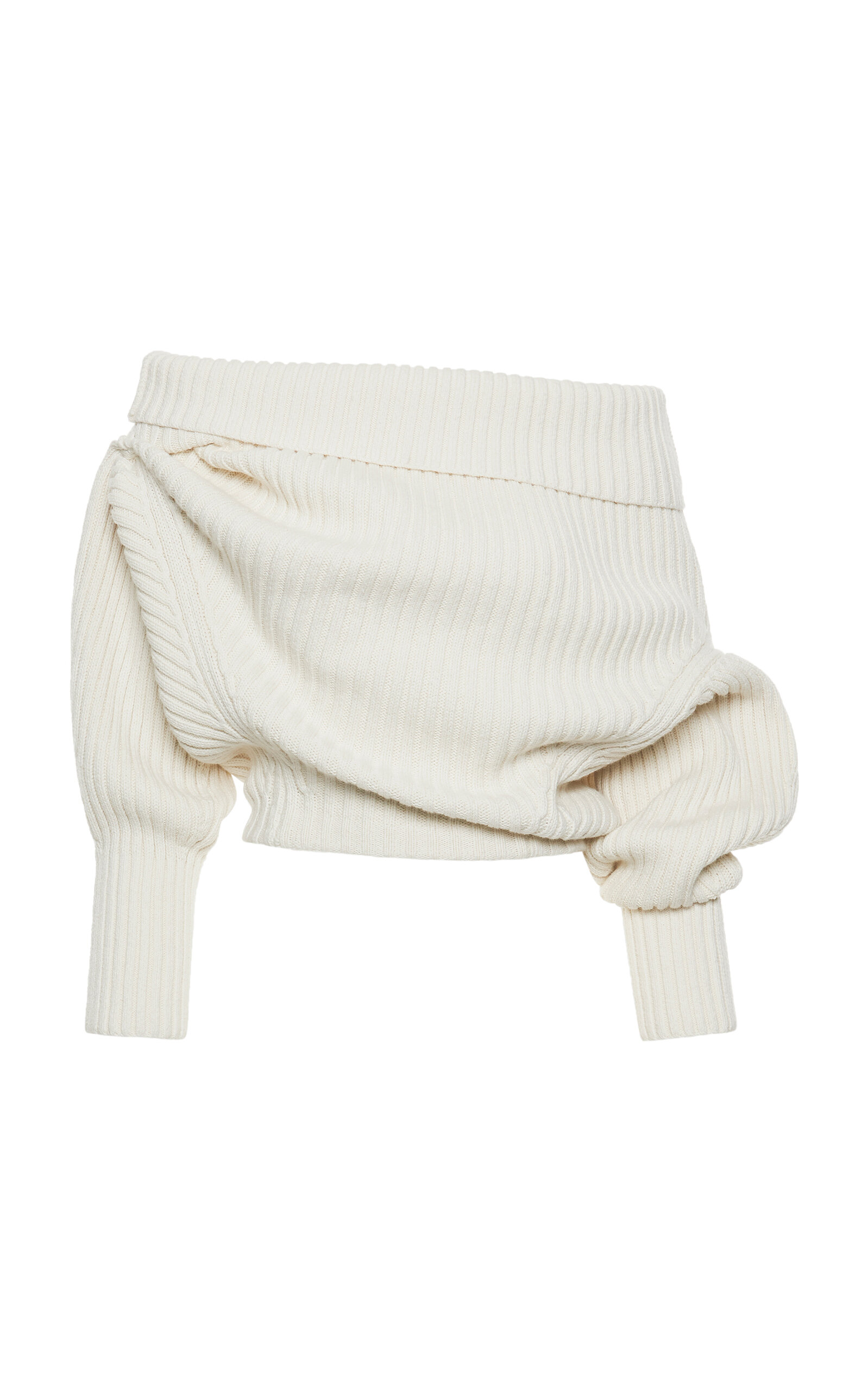 A.W.A.K.E. MODE Buttoned Ribbed-Knit Cotton-Wool Sweater