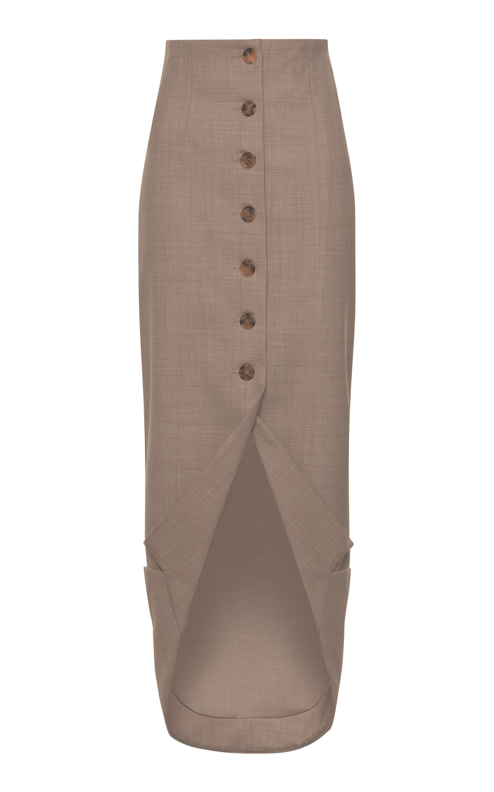 A.W.A.K.E. MODE Tailored Wool-Blend Midi Blazer Skirt