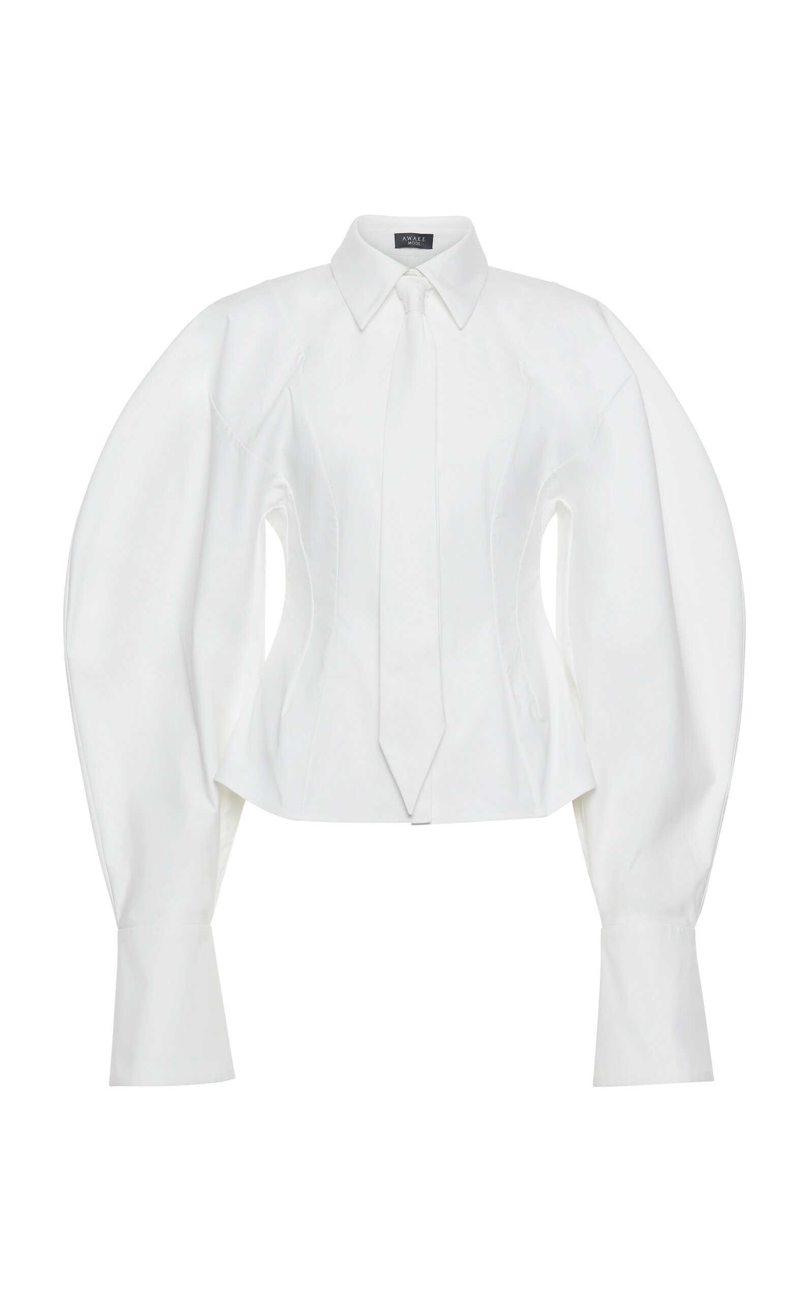 A.W.A.K.E. MODE Tie-Detailed Stretch-Cotton Poplin Shirt