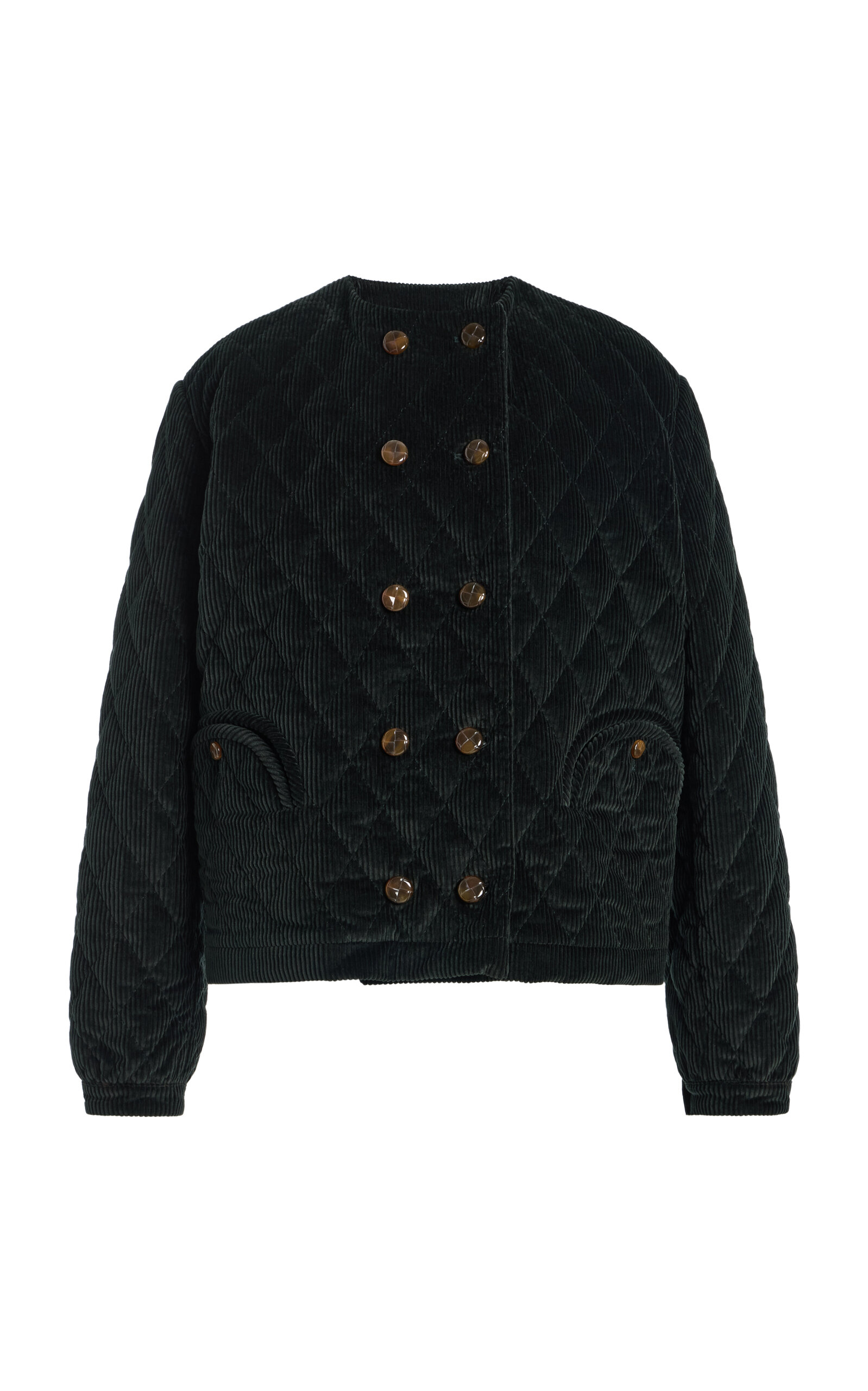 Blazé Milano Classic Touch Quenie Corduroy Bolero In Green