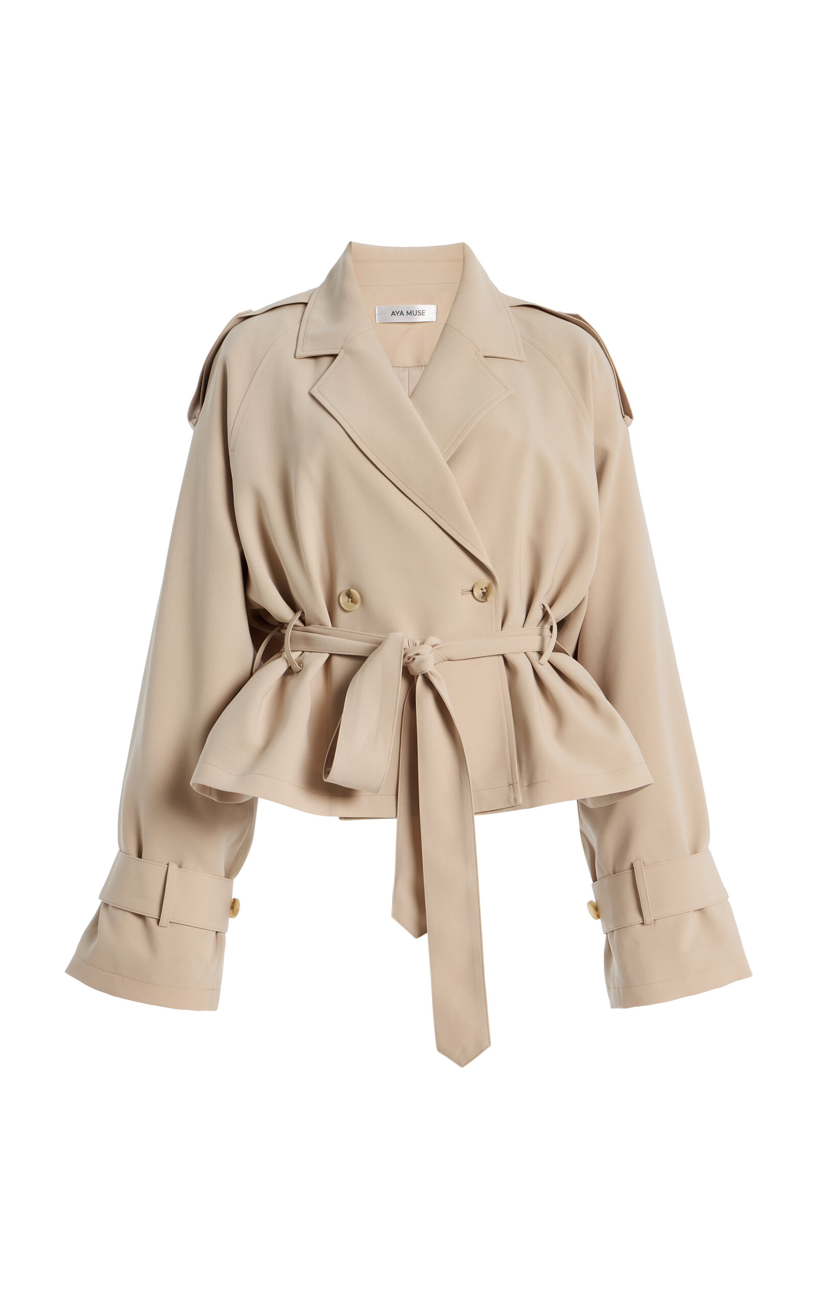 Aya Muse Soli Trench Jacket In Neutral