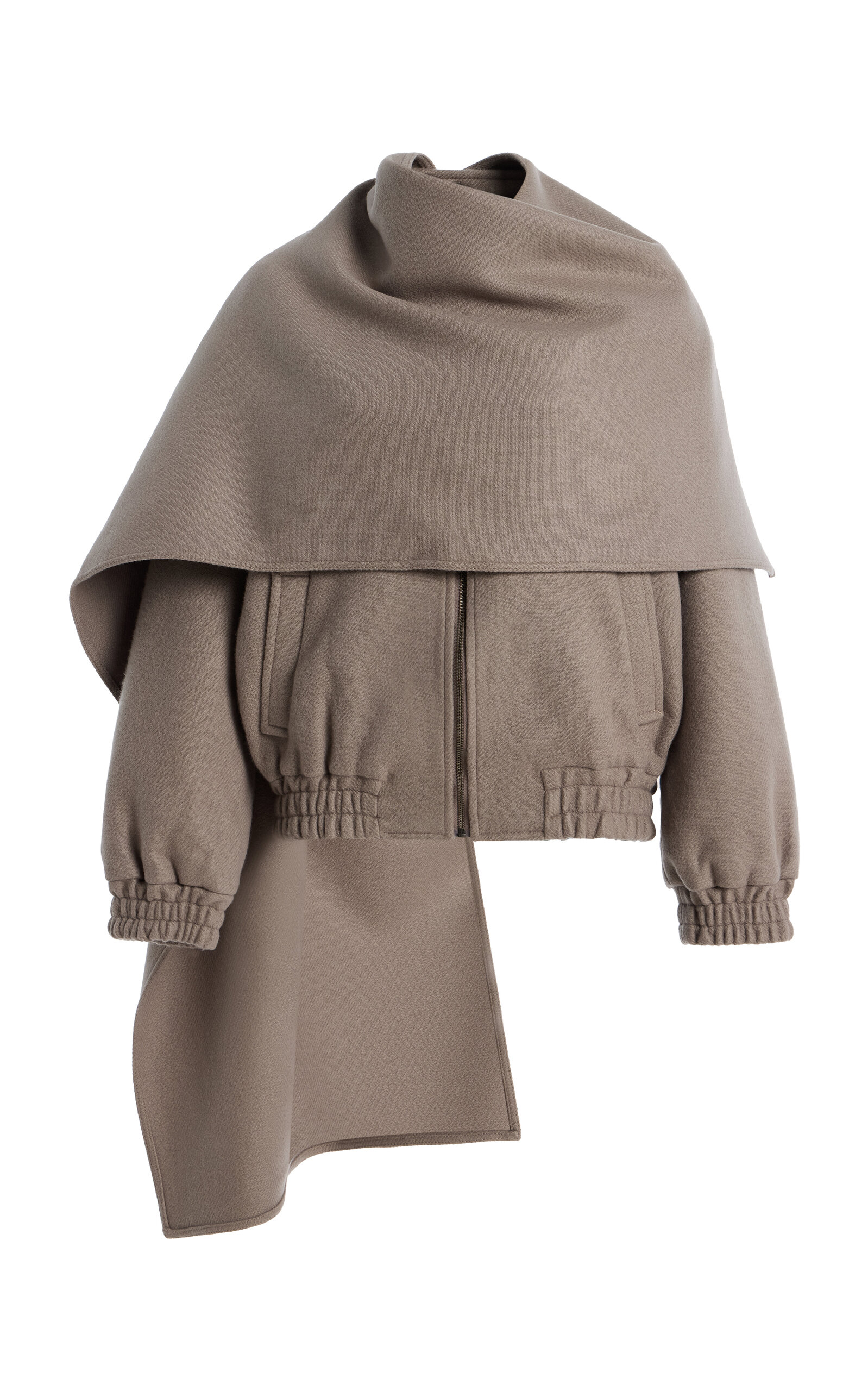Aya Muse Tuli Wool-blend Scarf Jacket In Brown