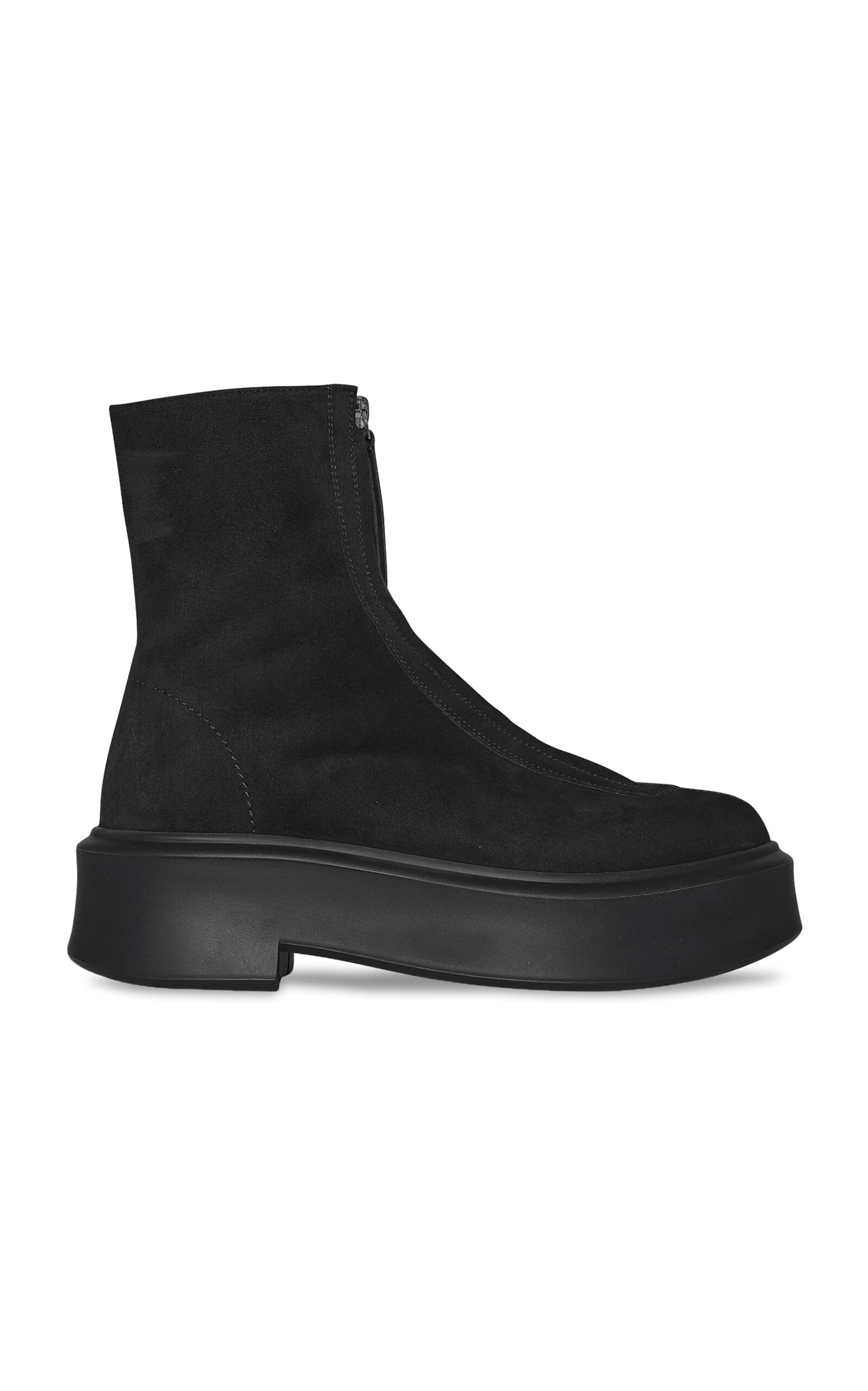 The Row Zipped Suede Boots In Multi
