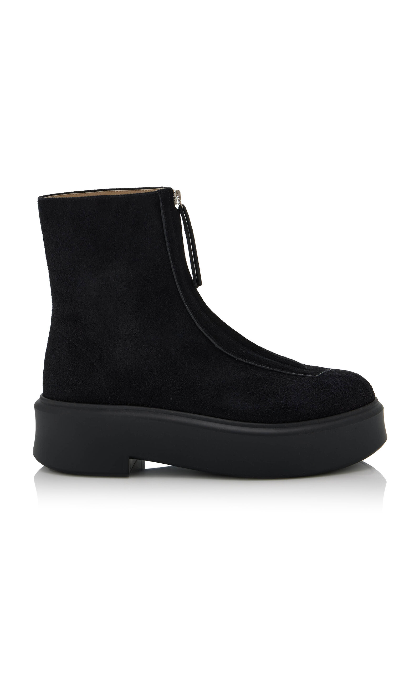 The Row Zipped Suede Boot I ?? Black Size: 39.5