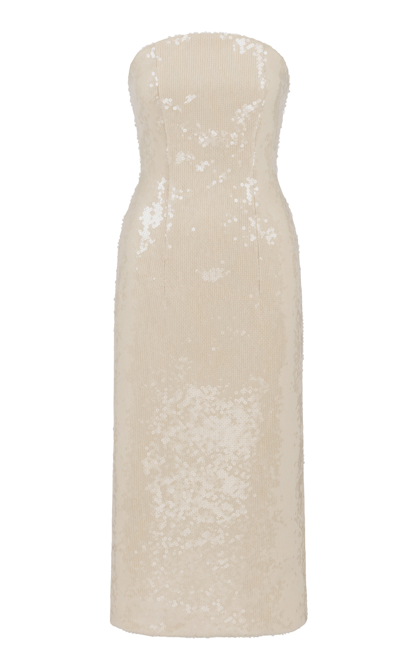 The Own Studio Exclusive Exclusive Sequined Crescent Neck Midi In Nude