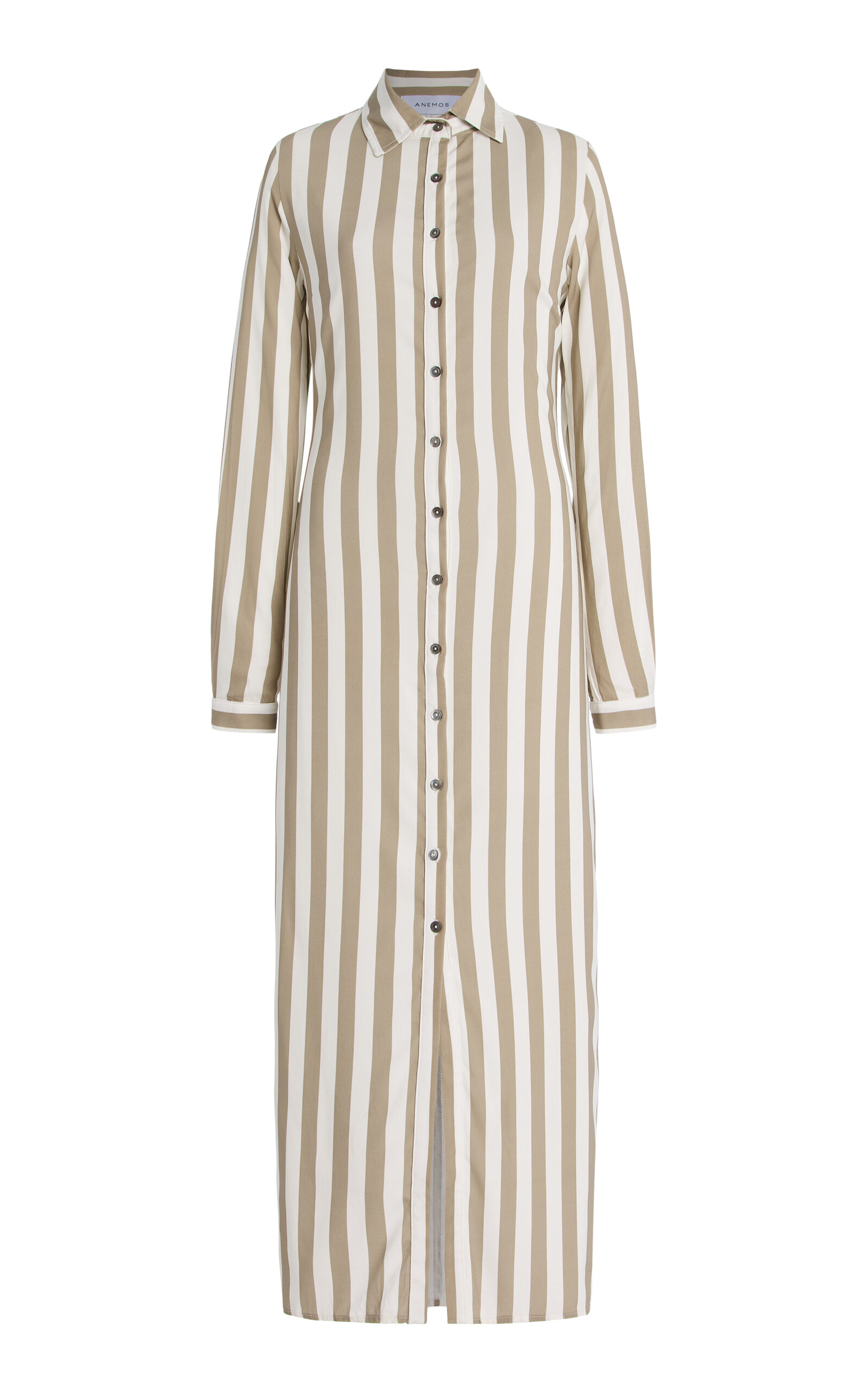 ANEMOS STRIPED TWILL MAXI SHIRT DRESS 
