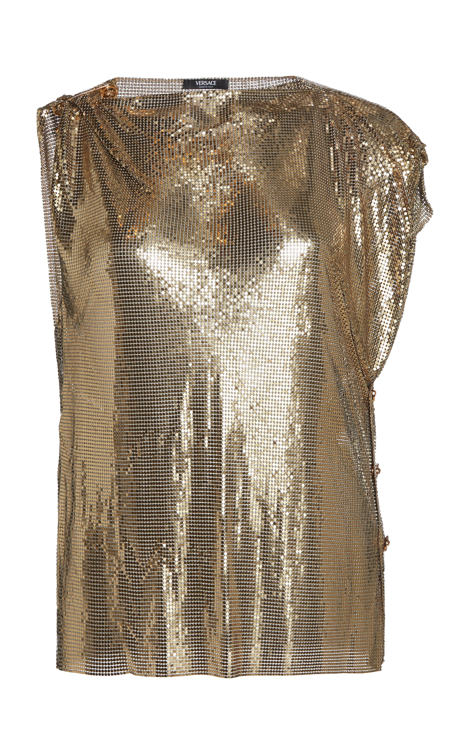Versace La Vacanza Metal Mesh Top - Gold