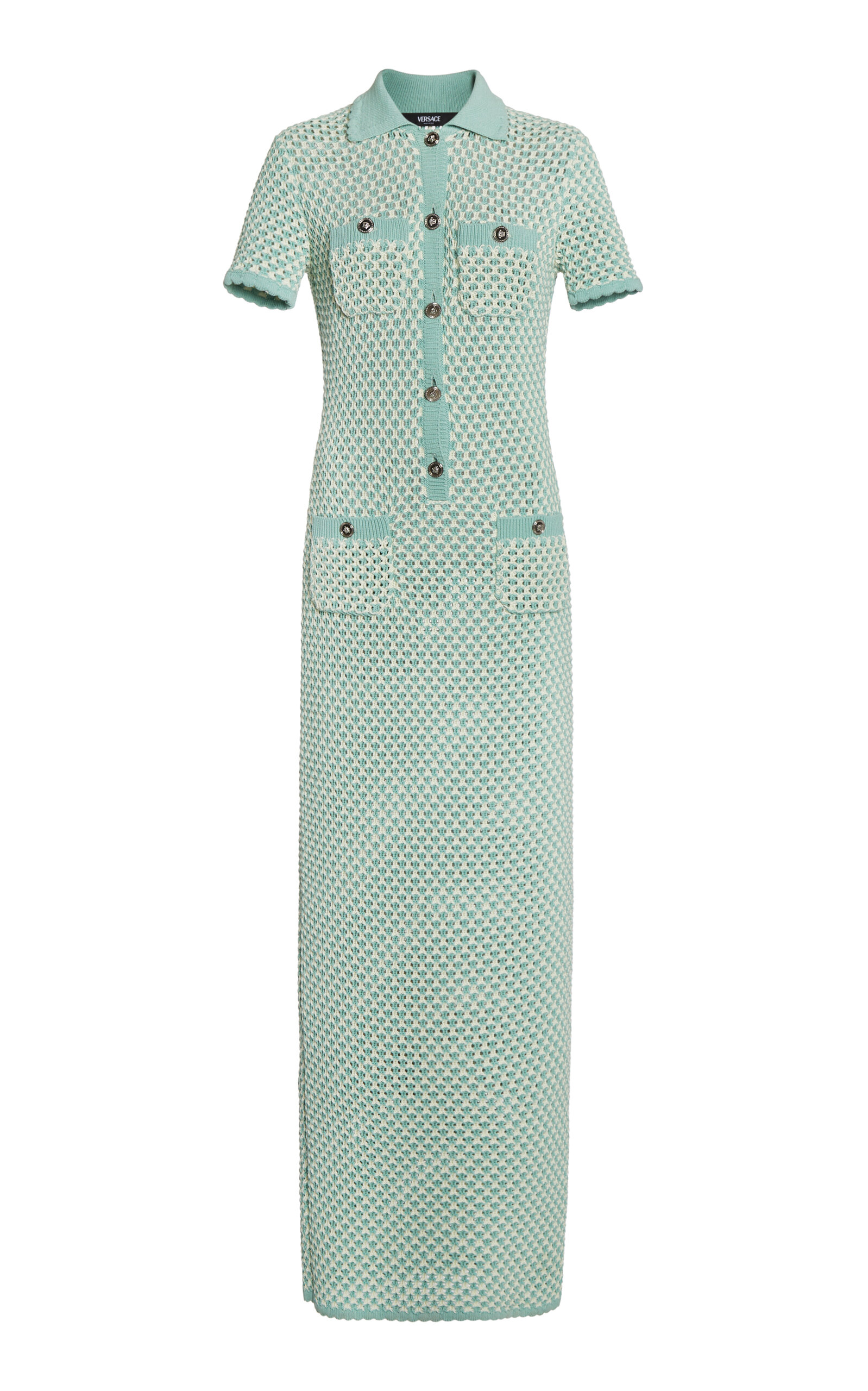 Versace Crocheted Compact Cotton Midi Dress