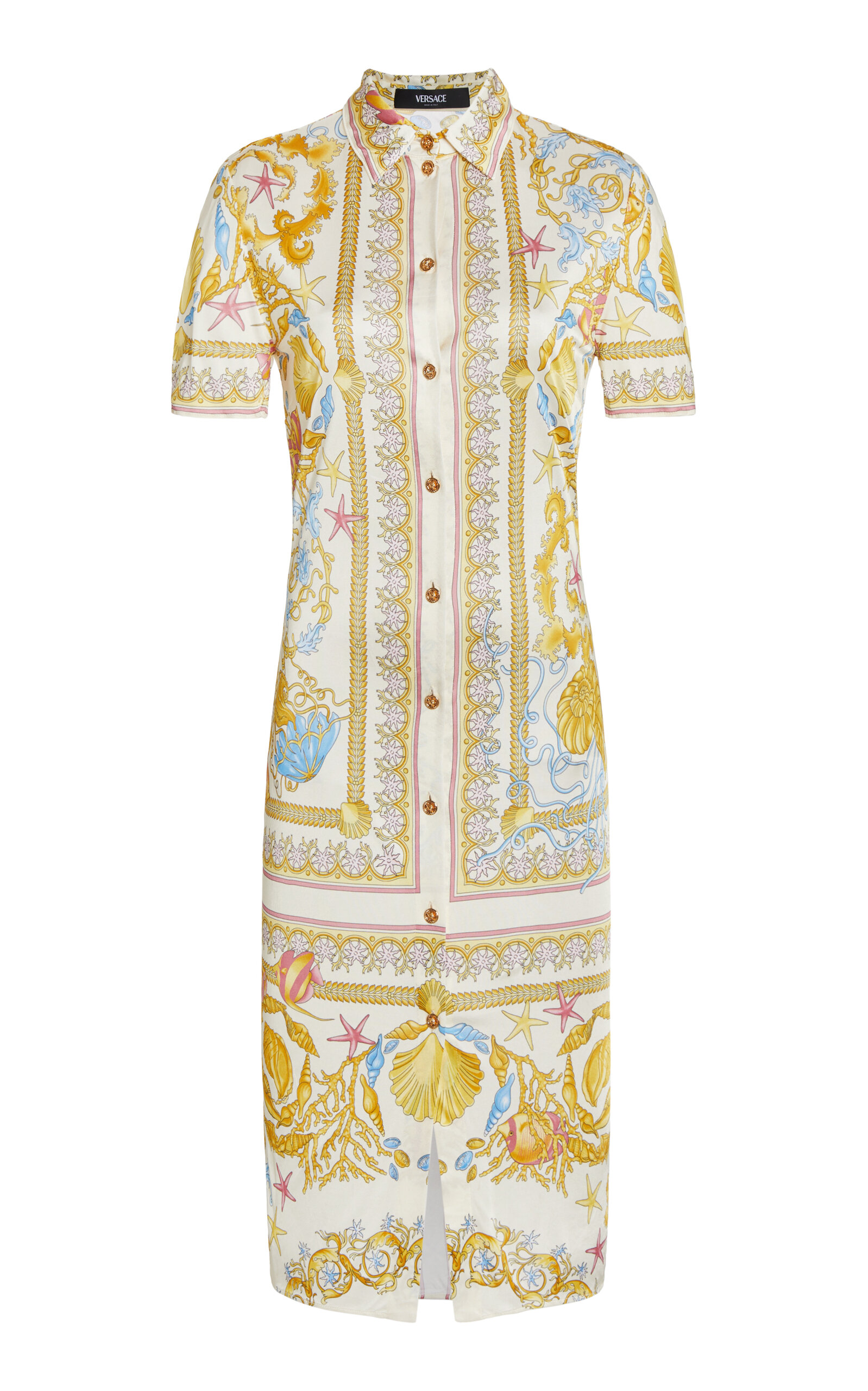 Versace Printed Jersey Midi Shirt Dress