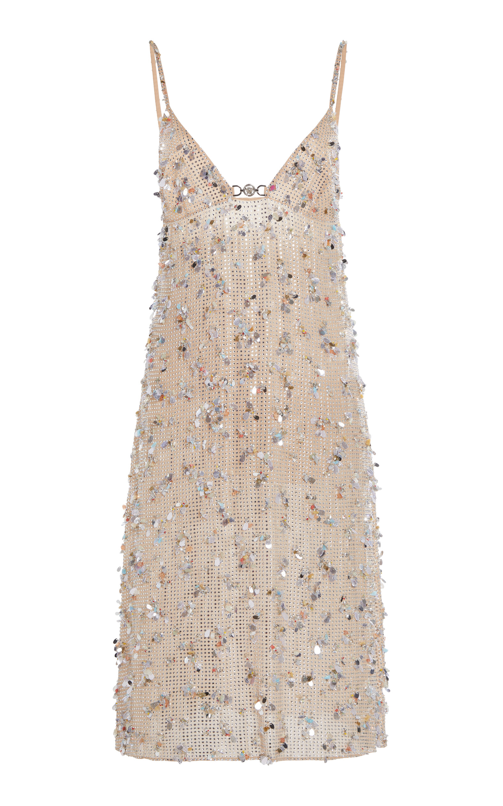 Versace Embellished Silk Georgette Midi Dress