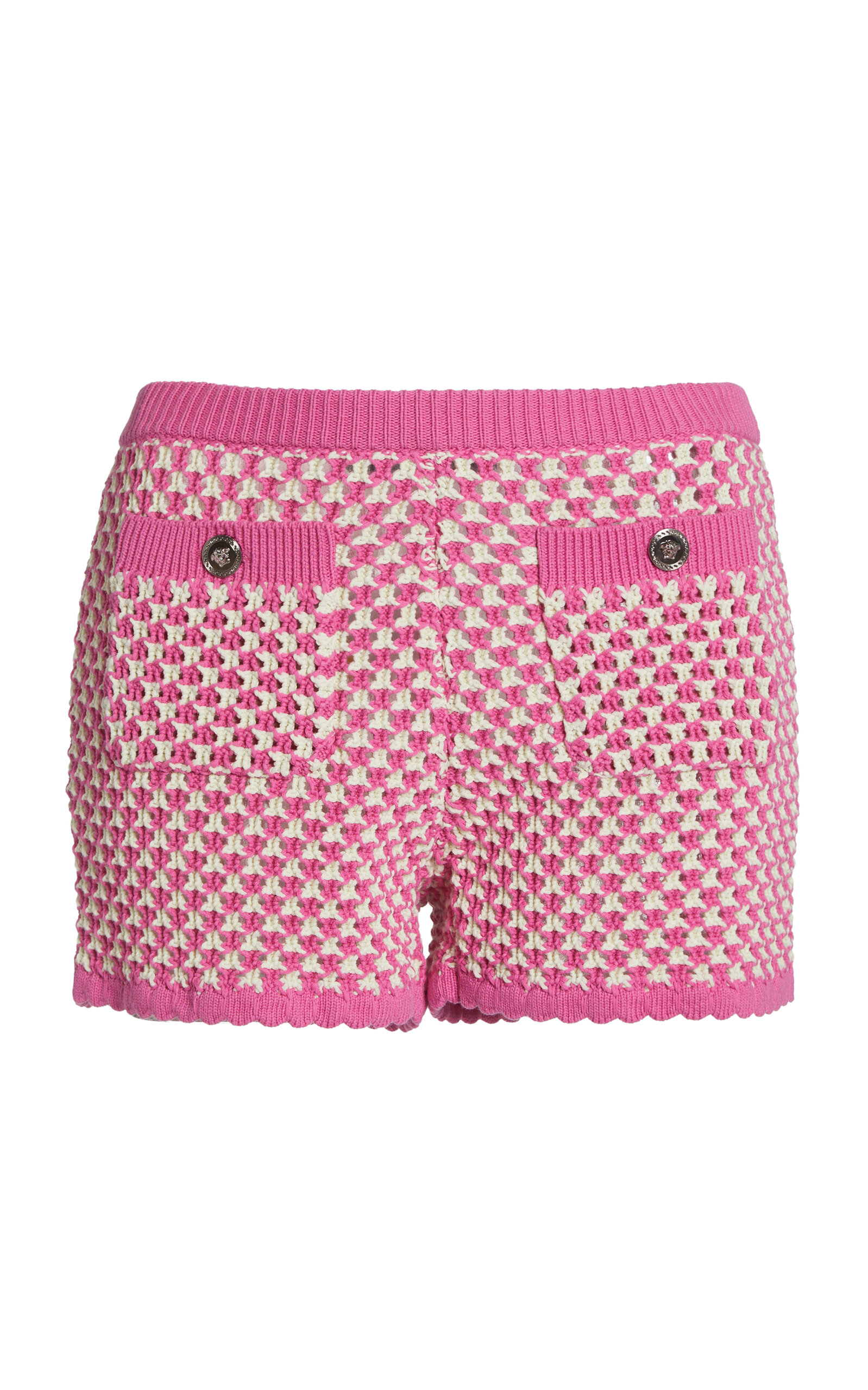Versace Crocheted Compact Cotton Shorts