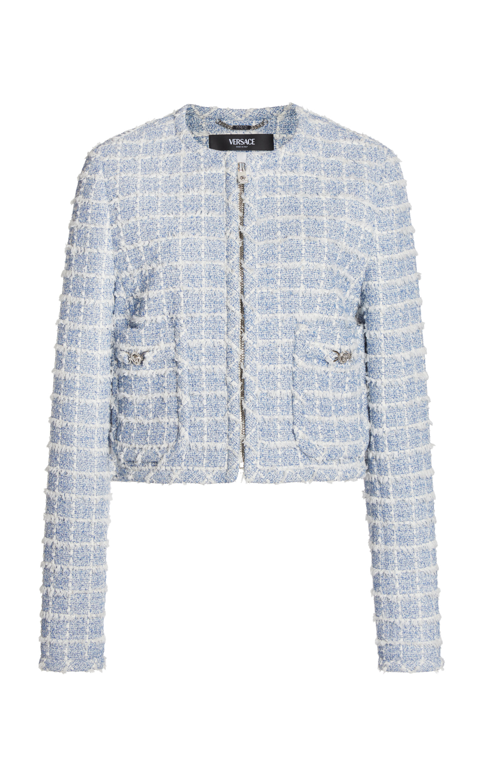 Versace La Vacanza Tweed Jacket - Blue - Women's Clothing