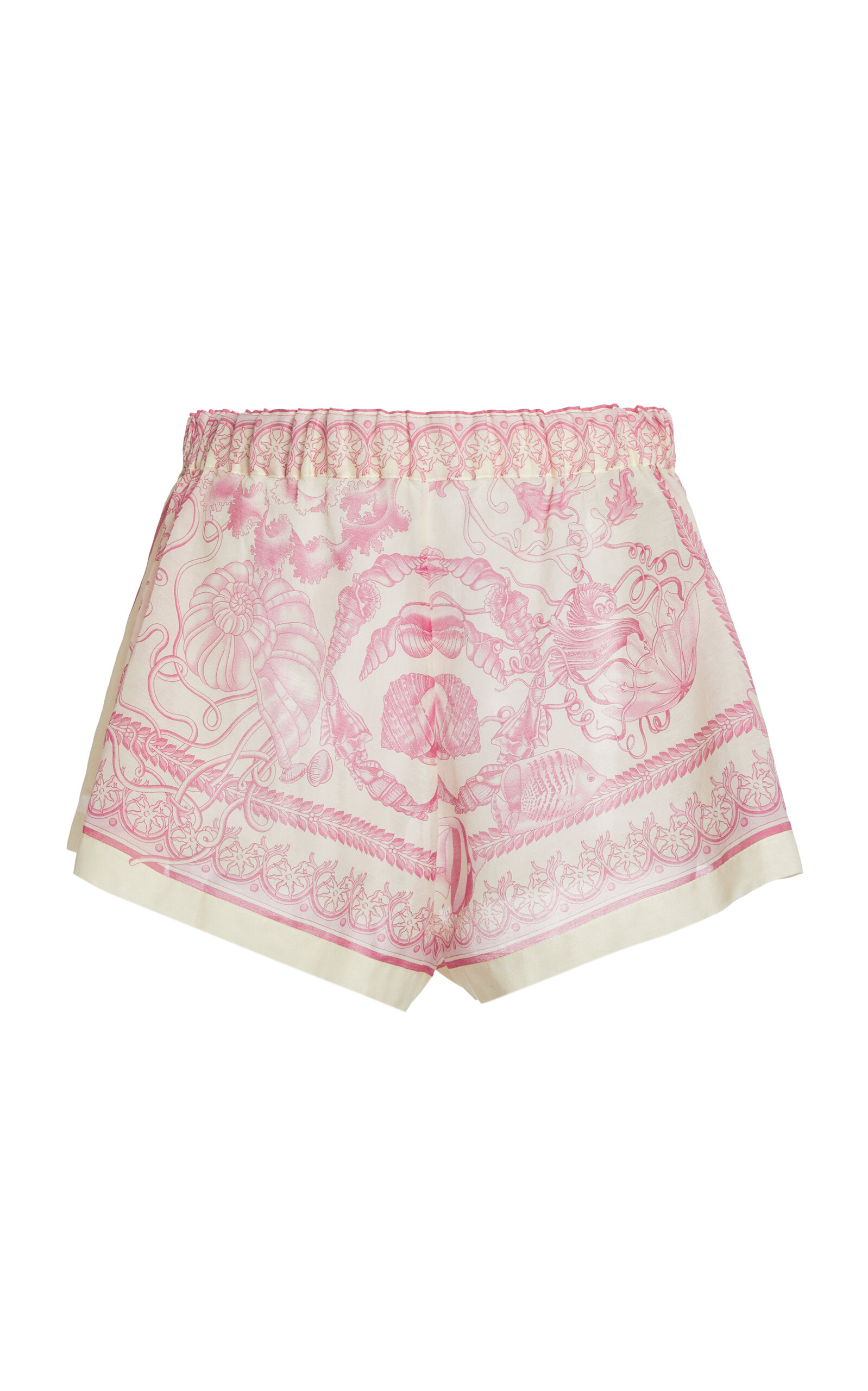 Versace La Vacanza Printed Cotton Voile Shorts - Pink