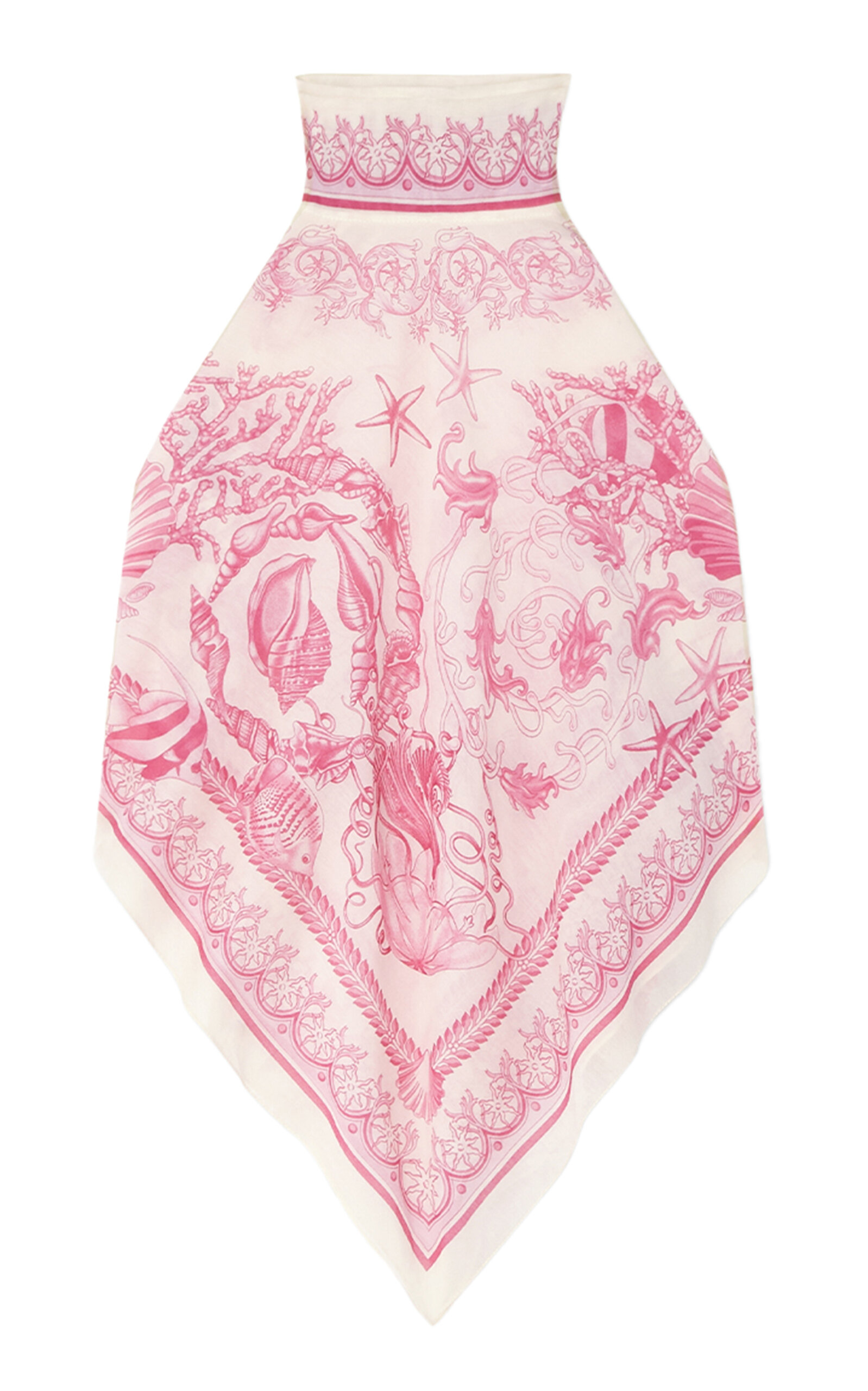Versace Printed Cotton Voile Scarf Top