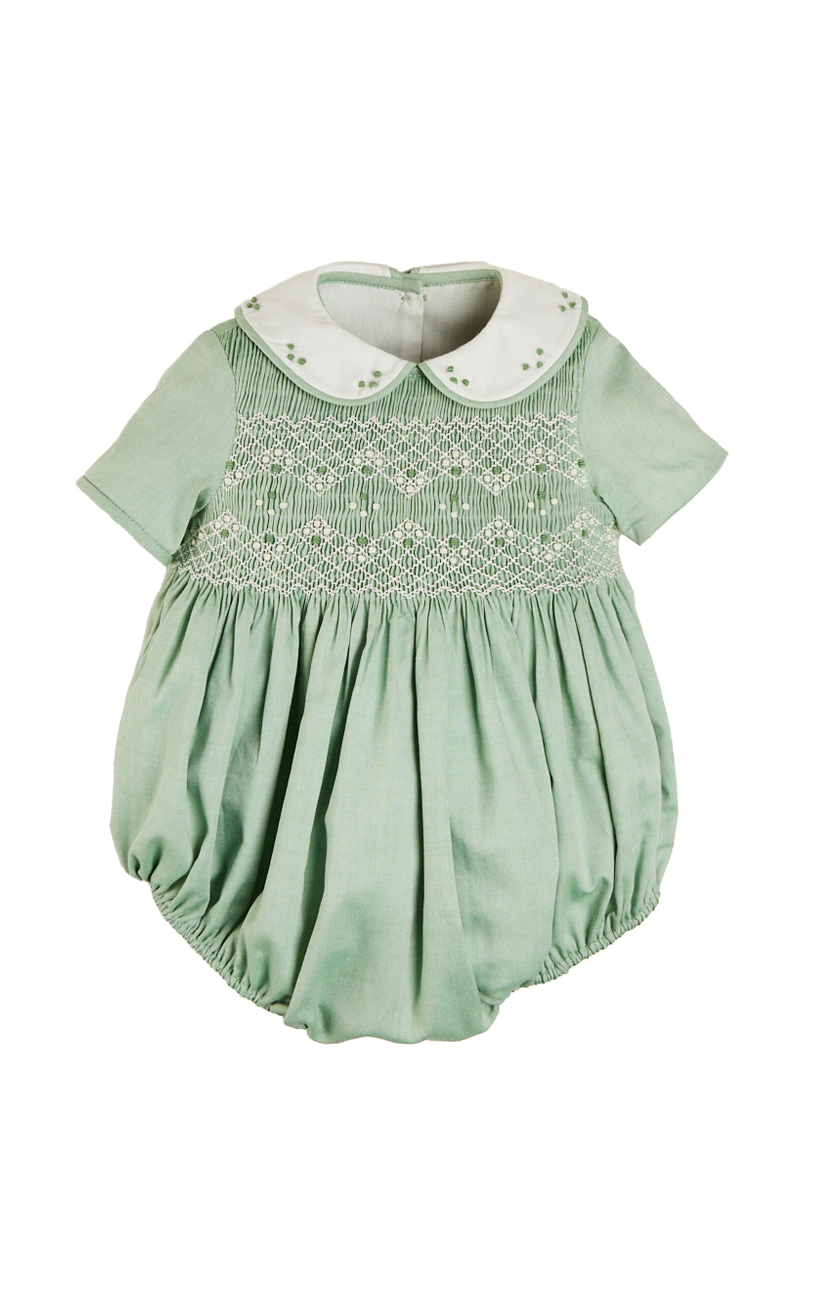 Pepa London Infants' Peter Pan Collar Hand-Smocked Cotton Romper