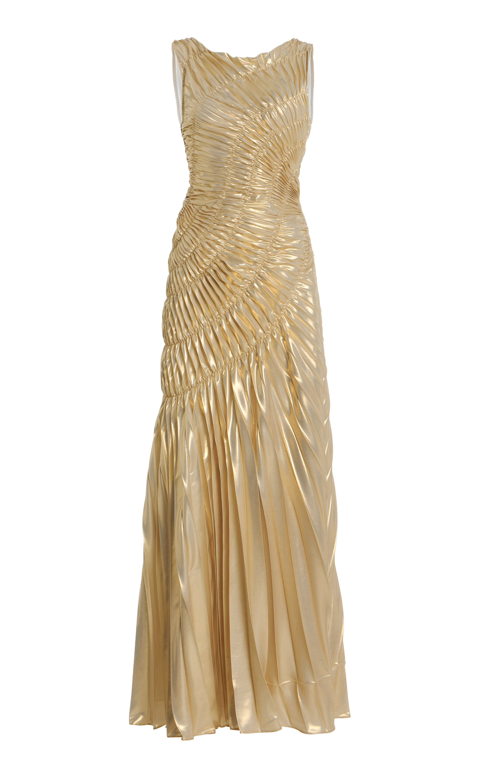 Georgia Hardinge Fossil Lamé Maxi Dress In White