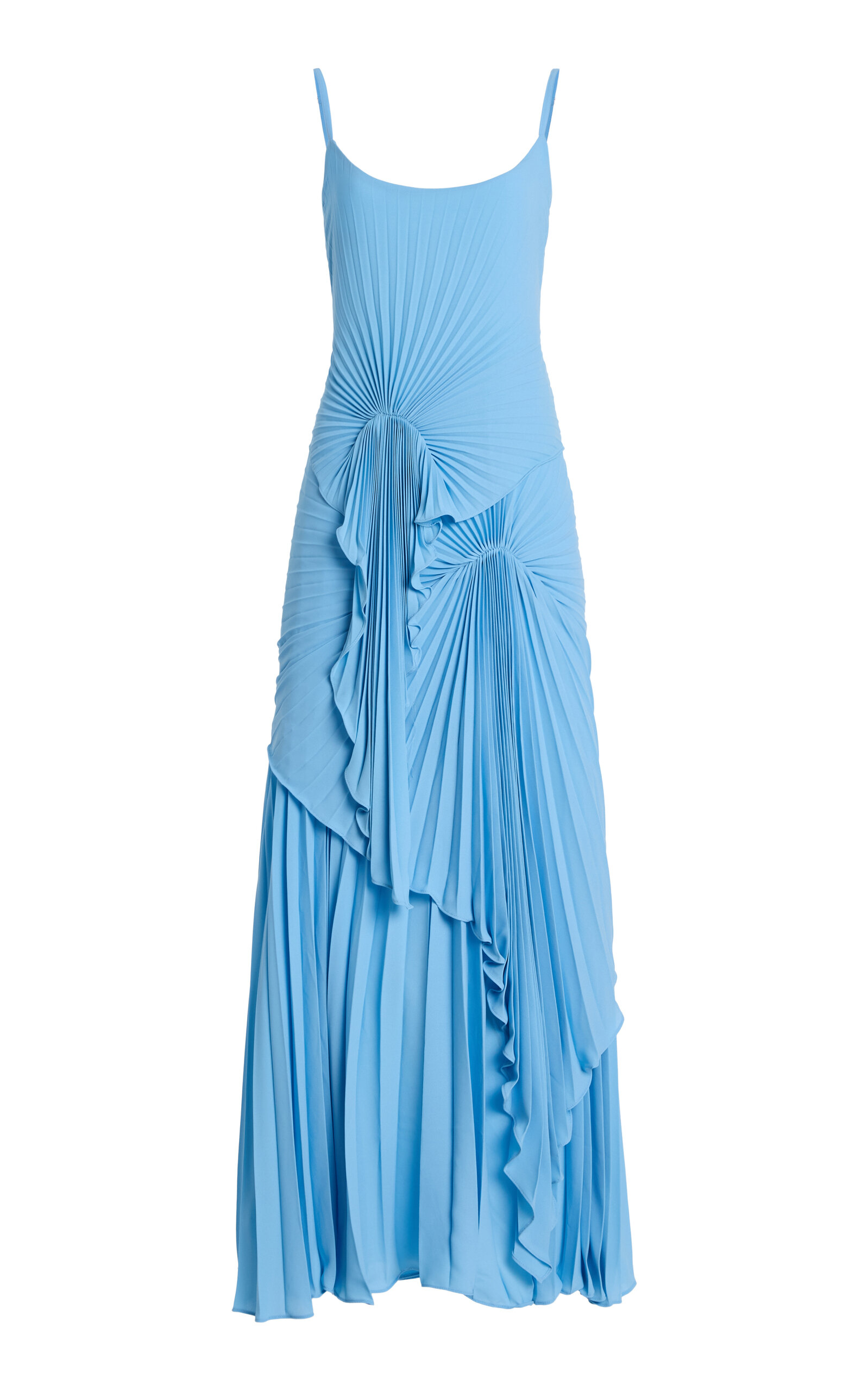 Georgia Hardinge Torrent Pleated Maxi Dress In Blue