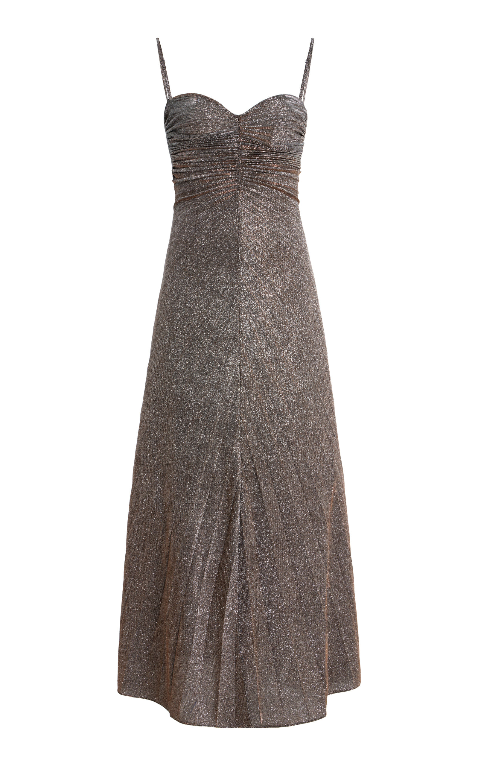 Relic Pleated Metallic-Knit Maxi Dress