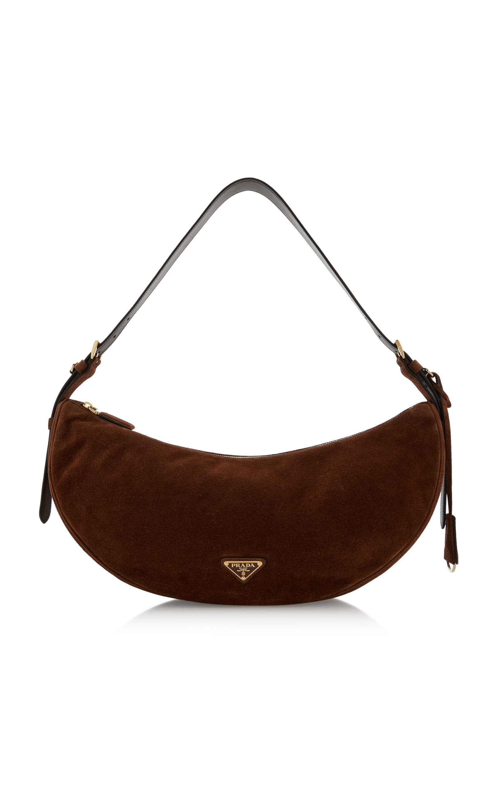 Prada Demi-Lune Large Suede Shoulder Bag | Thumbnail 7