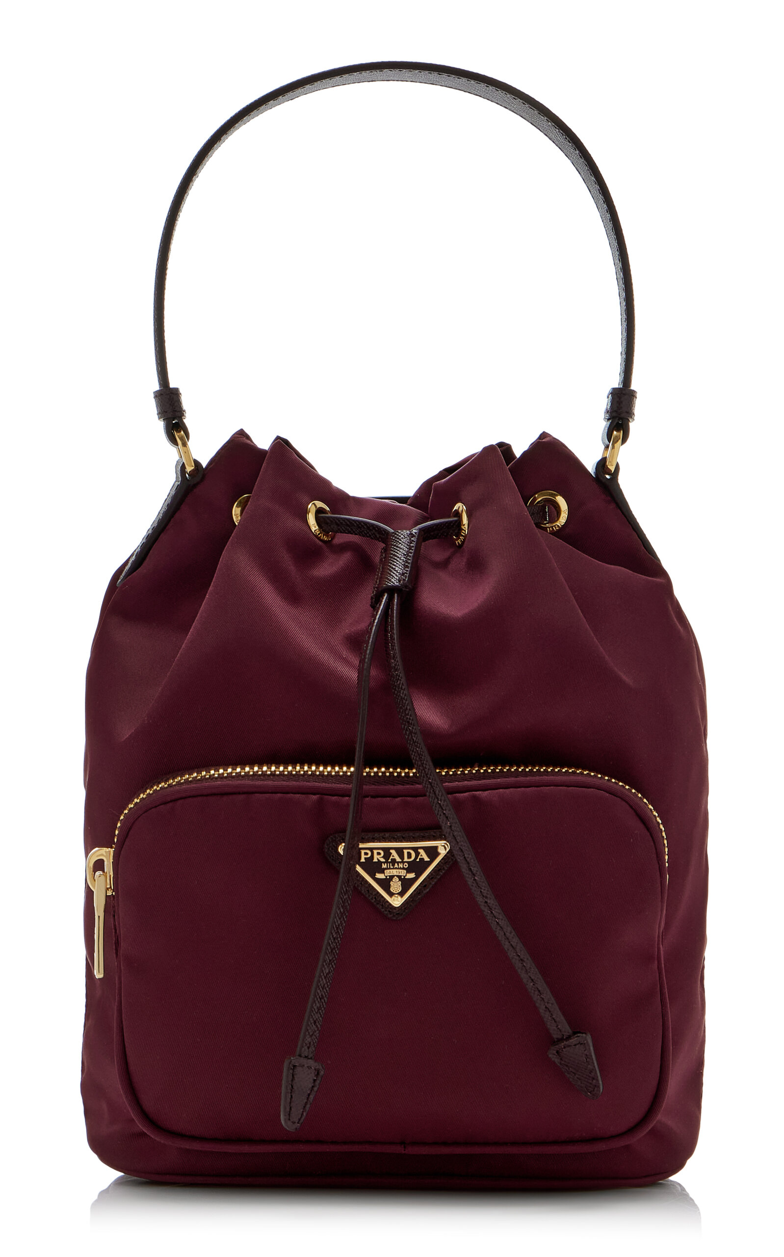 Prada Duet Re-Nylon Bucket Bag - Burgundy - OS
