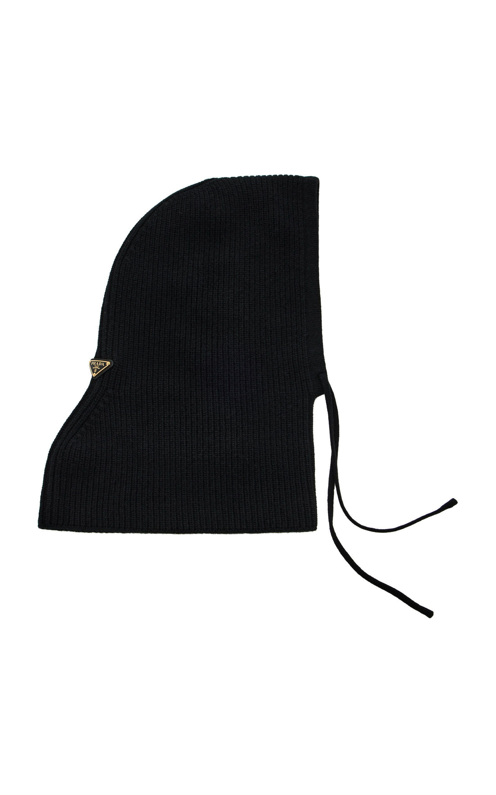 Prada Wool-cashmere Knit Hood In Black