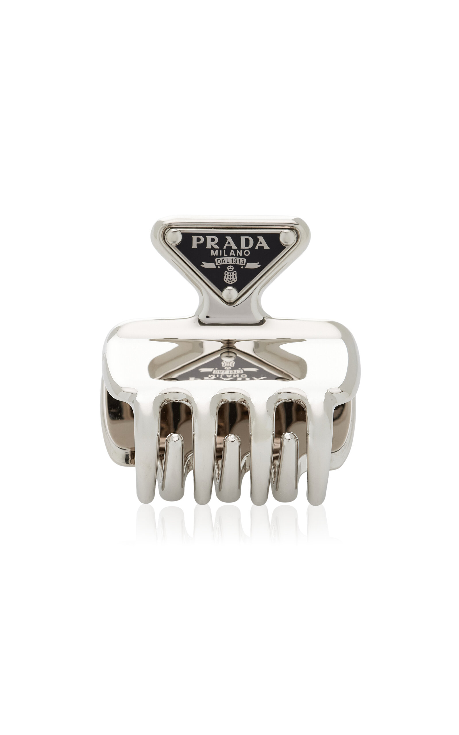 Prada Silver-tone Hair Clip In Silver