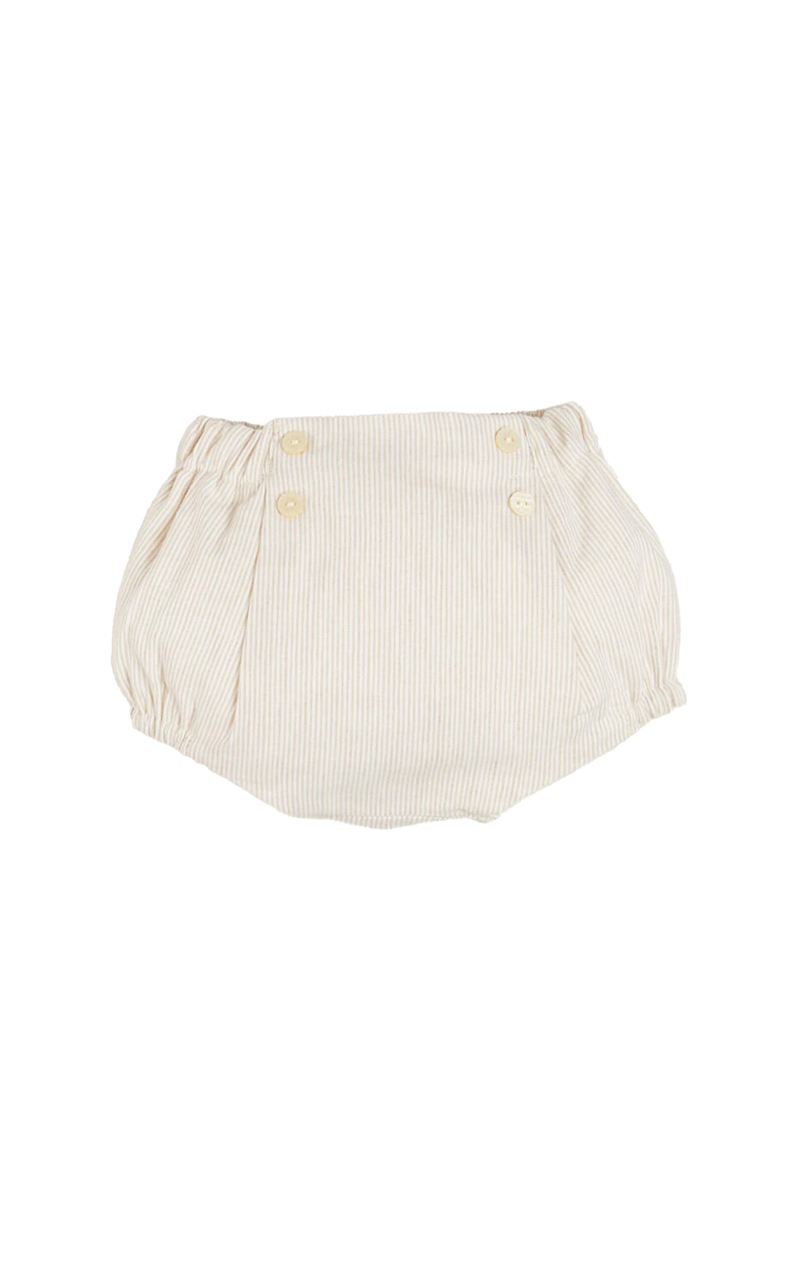 Pepa London Kids' Striped Button Detail Cotton-Linen Bloomers