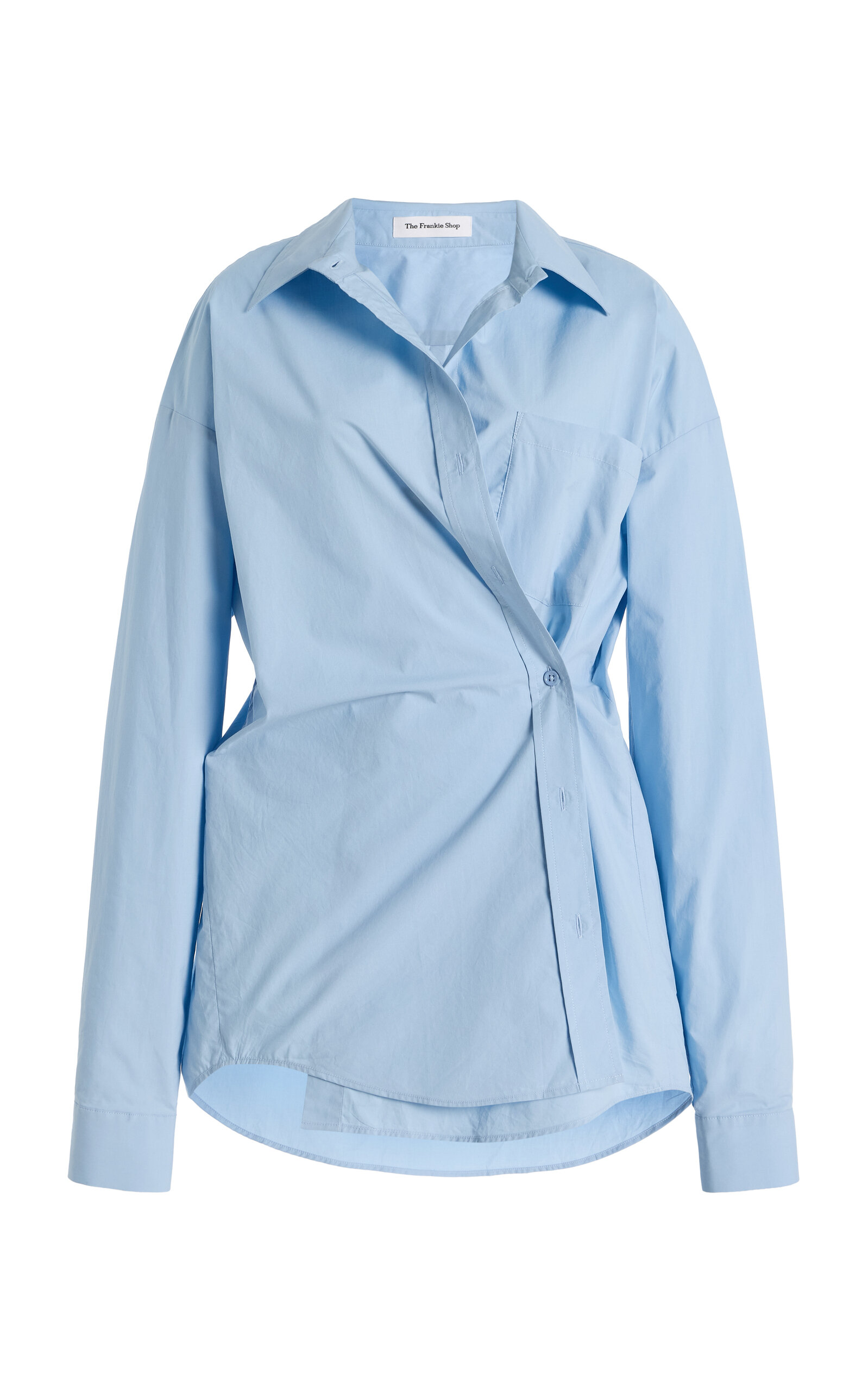 The Frankie Shop Ornella Button-up Cotton Shirt In Blue