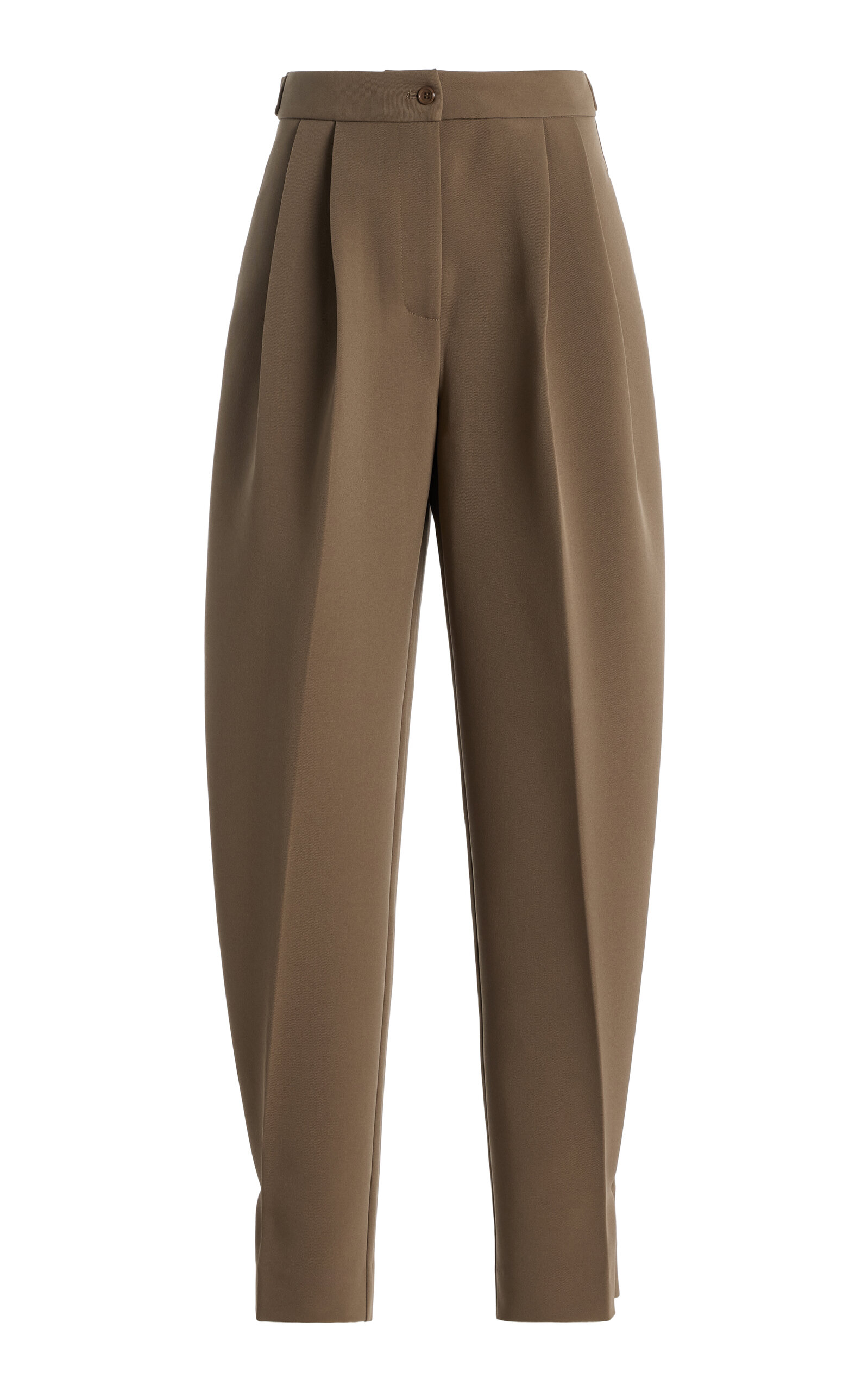 The Frankie Shop Doyer Pleated Wide-leg Pants In Green