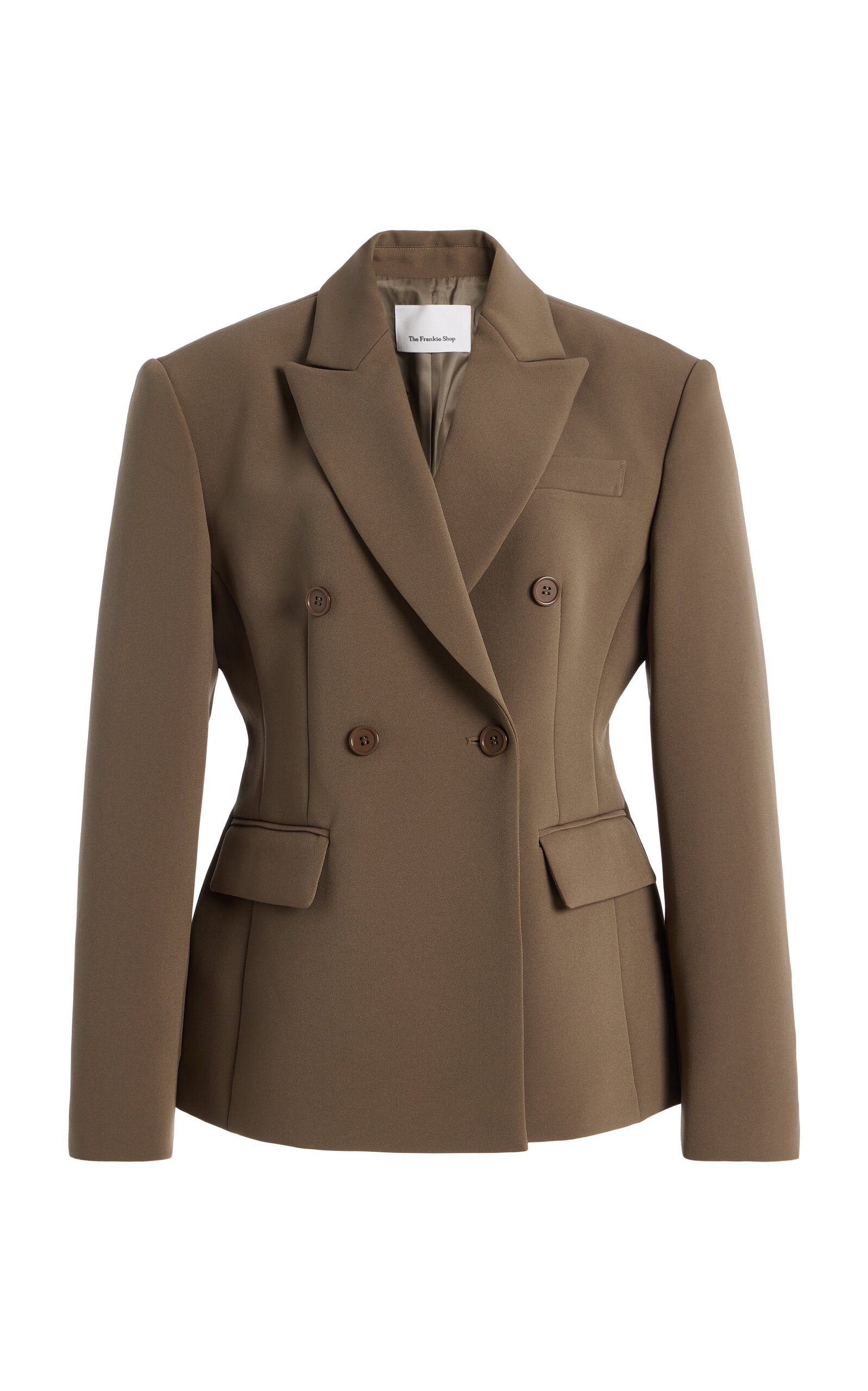 The Frankie Shop Doyer Cinched Blazer In Brown