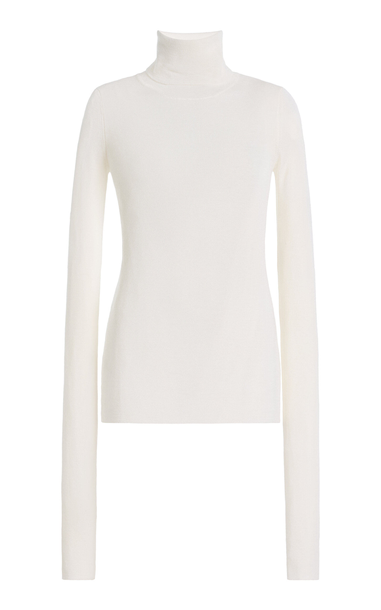 The Frankie Shop Utica Wool-silk Turtleneck Sweater In White