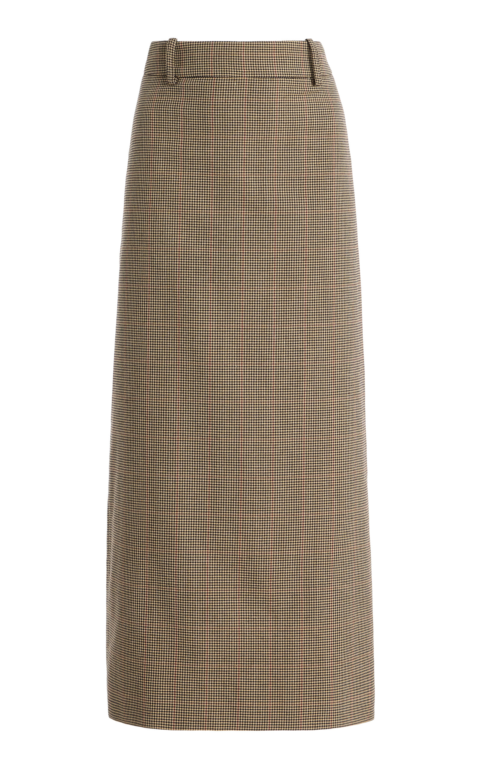 The Frankie Shop Alrose Houndstooth Midi Skirt In Brown